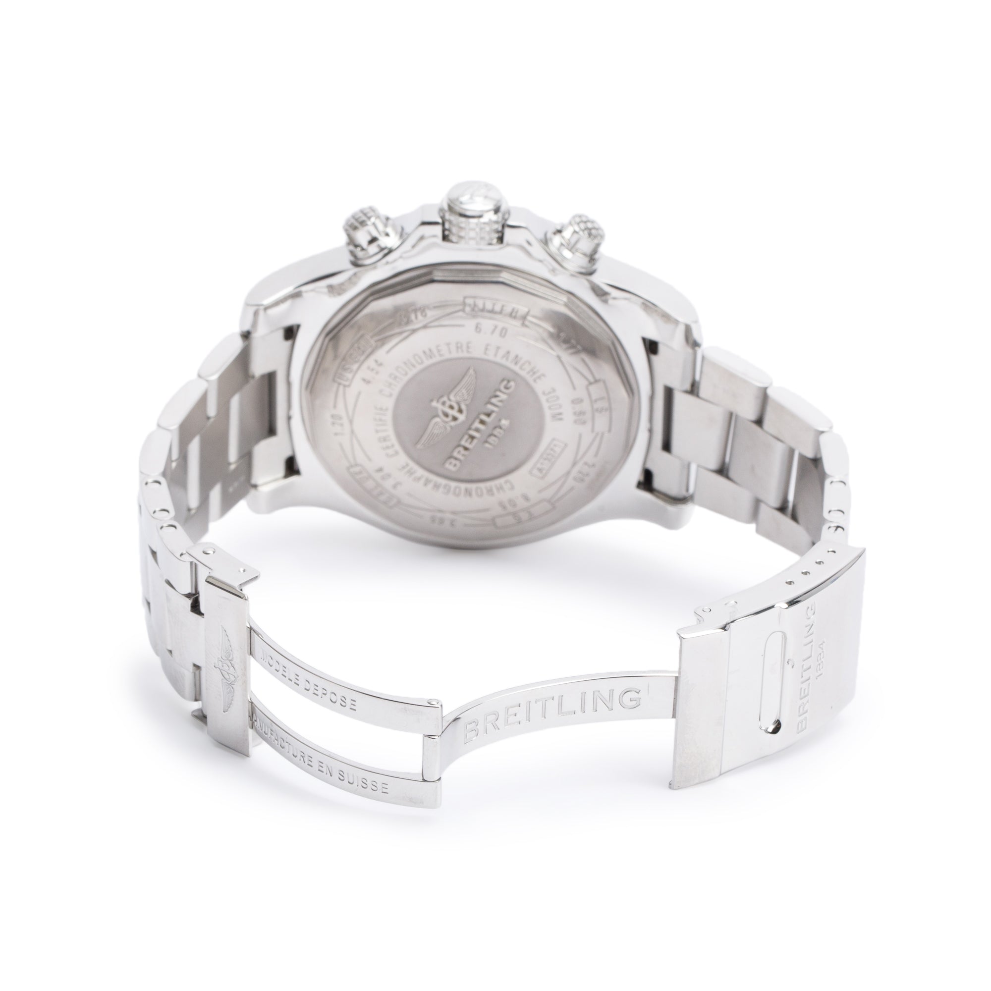 Breitling Stainless Steel Super Avenger II 48 MM Automatic Chronograph Watch Black Dial A13371 w/ Box & Papers