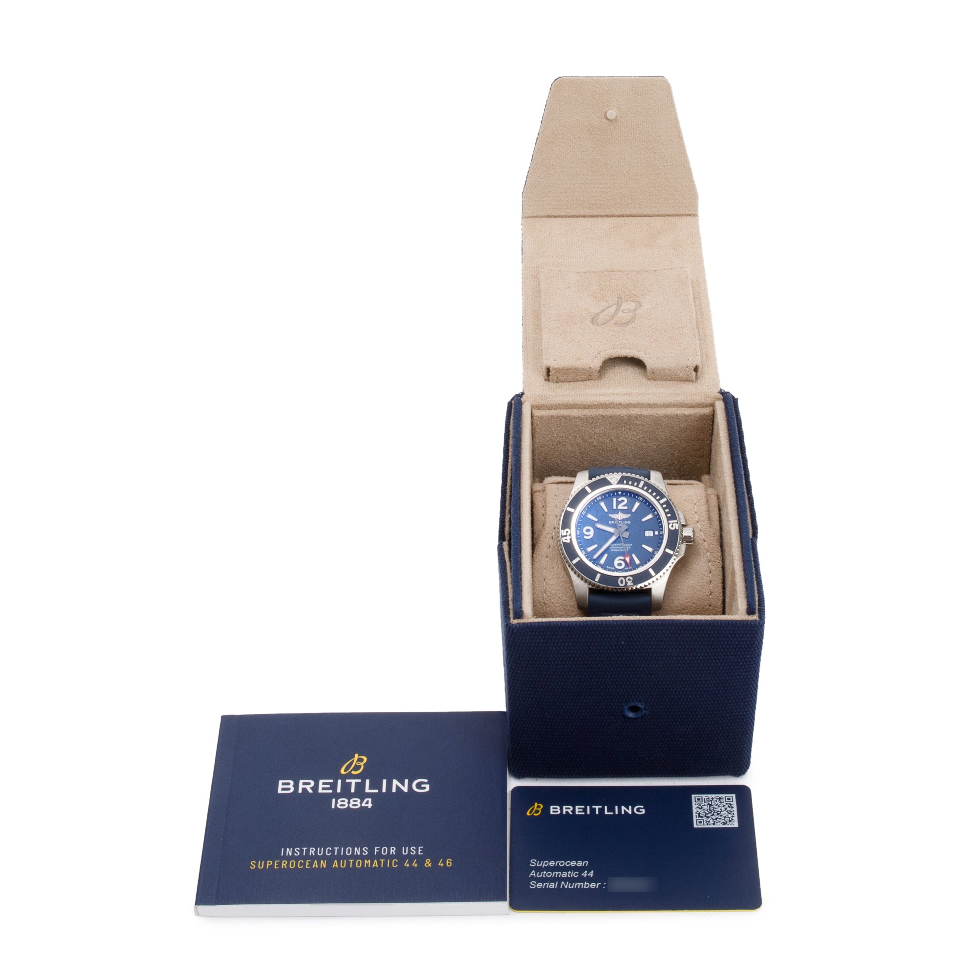 Breitling Stainless Steel Superocean 44 MM Automatic Watch w/ Box & Papers