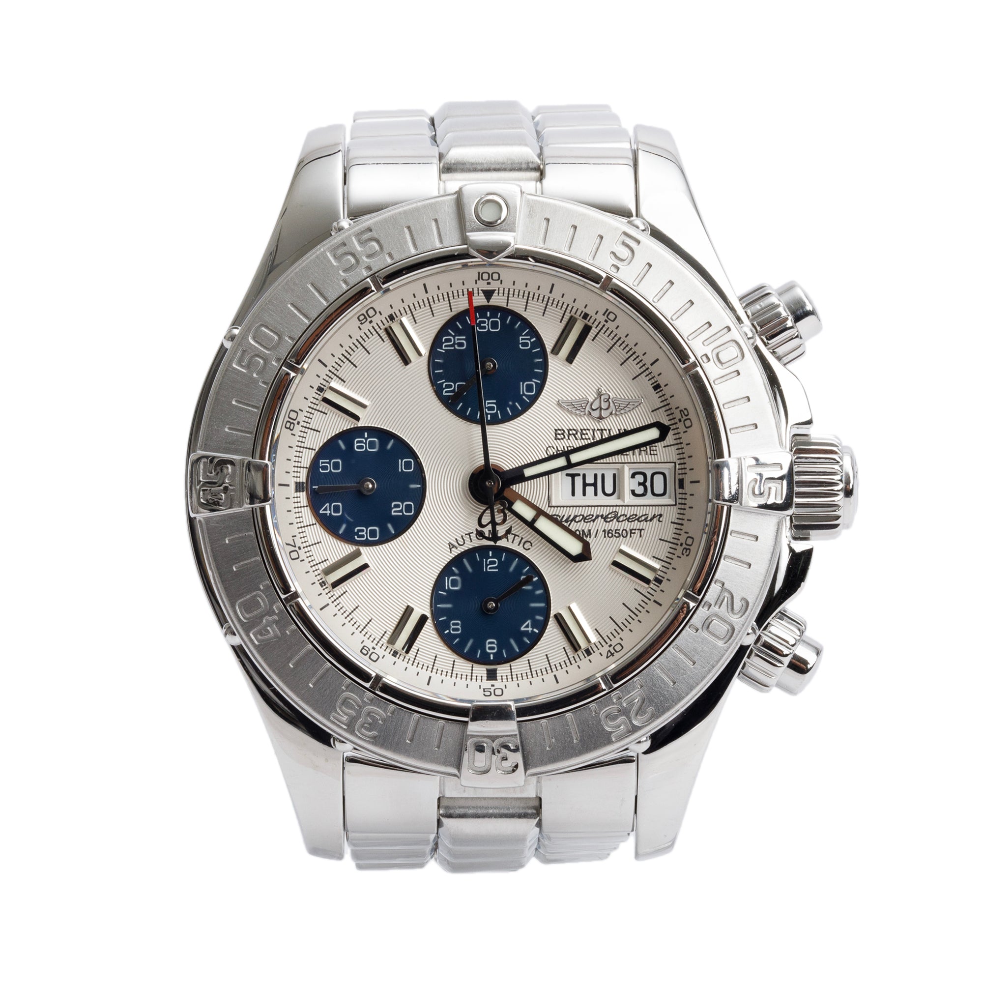 Breitling Stainless Steel Superocean Chronograph II 42 MM Automatic Watch A13340 w/ Box