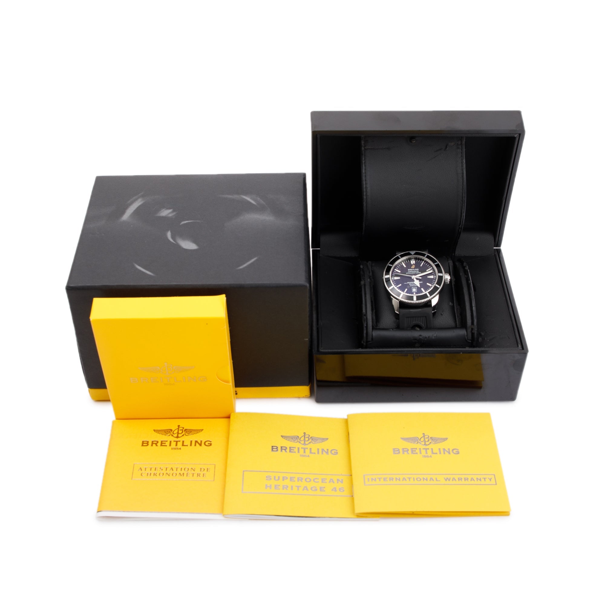 Breitling Stainless Steel Superocean Heritage 46 mm Automatic Watch w/ Box & Papers
