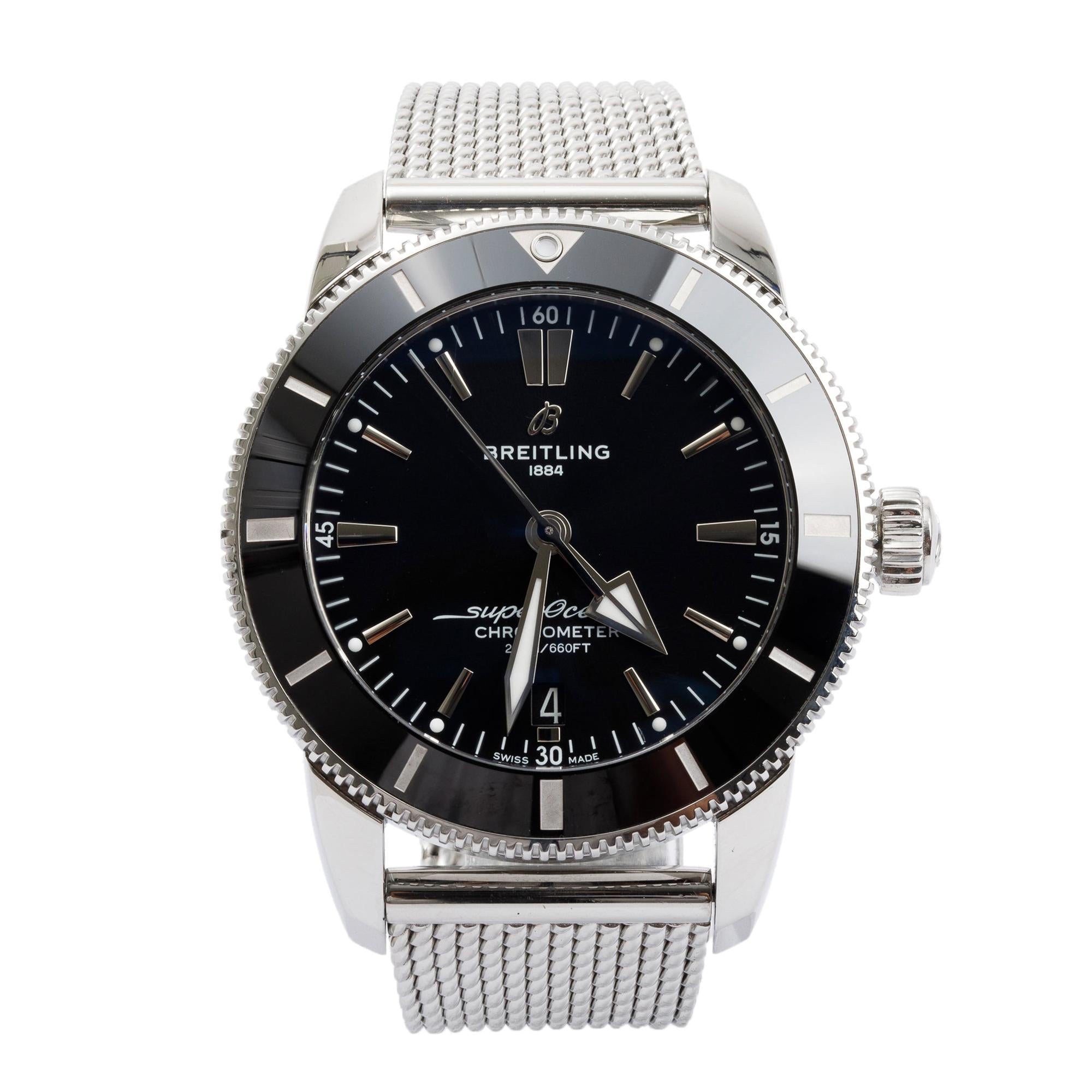 Breitling Stainless Steel Superocean Heritage B20 44 MM Automatic Watch w/ Box & Papers