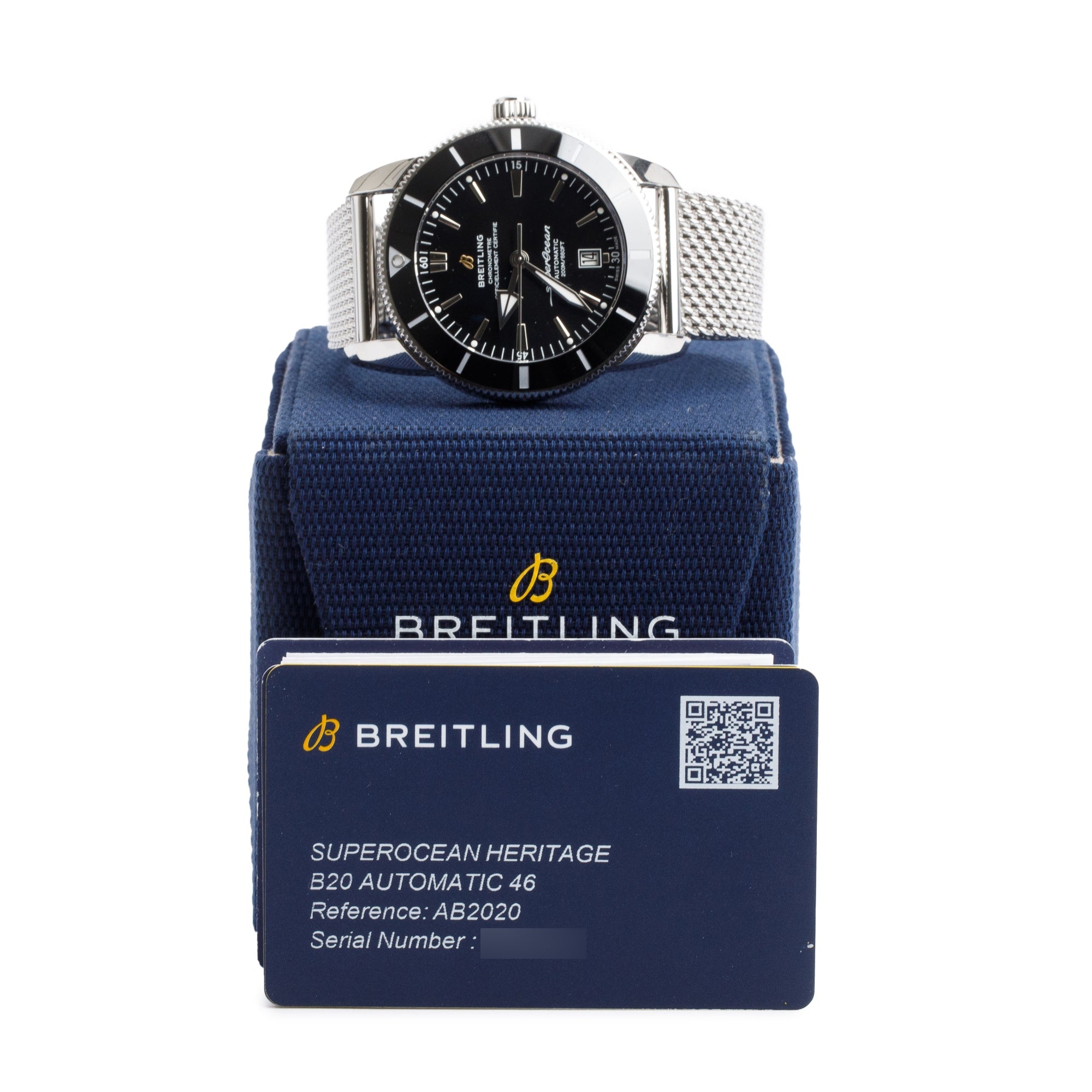 Breitling Stainless Steel Superocean Heritage B20 46 MM Automatic Watch AB2020 w/ Box & Papers