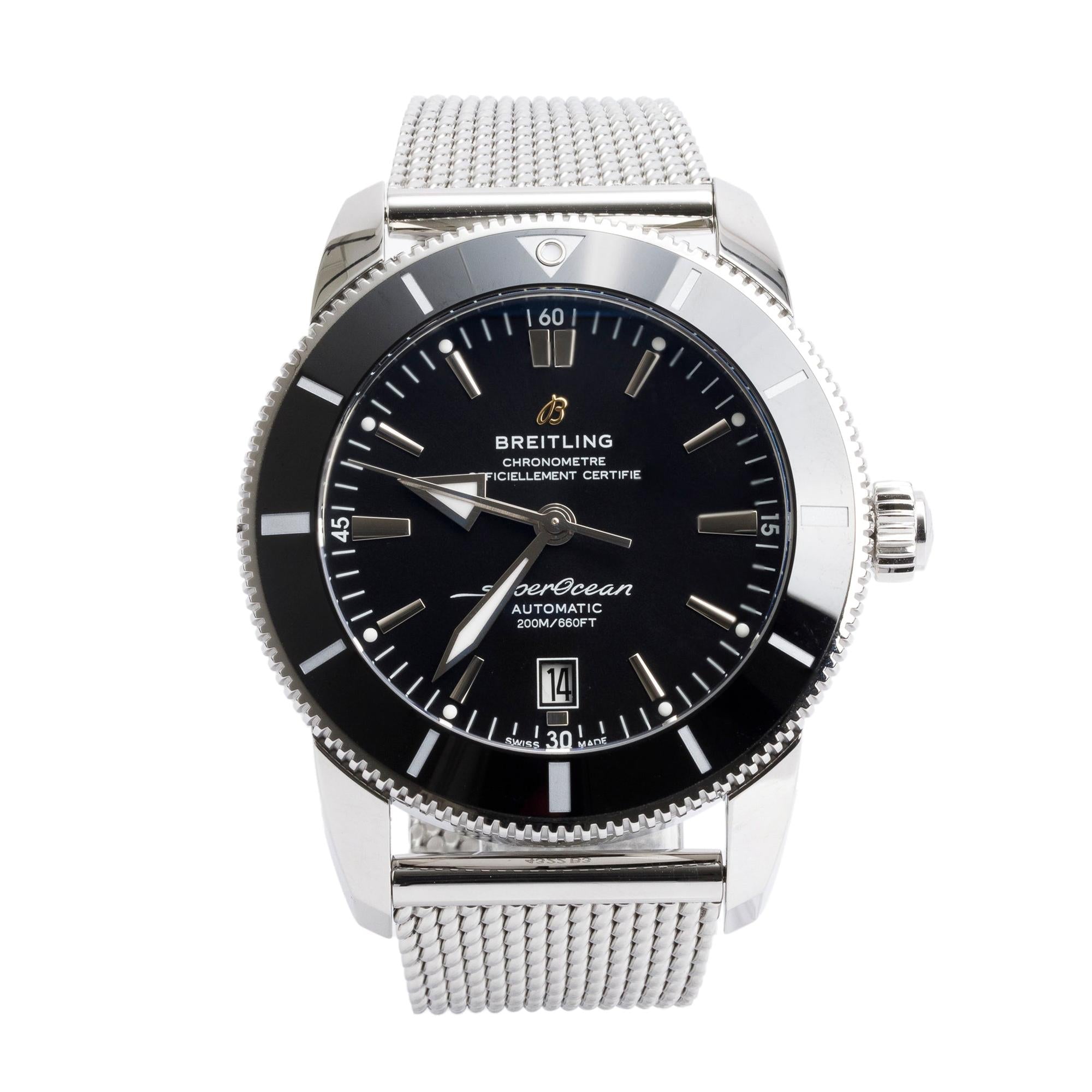Breitling Stainless Steel Superocean Heritage B20 46 MM Automatic Watch AB2020 w/ Box & Papers