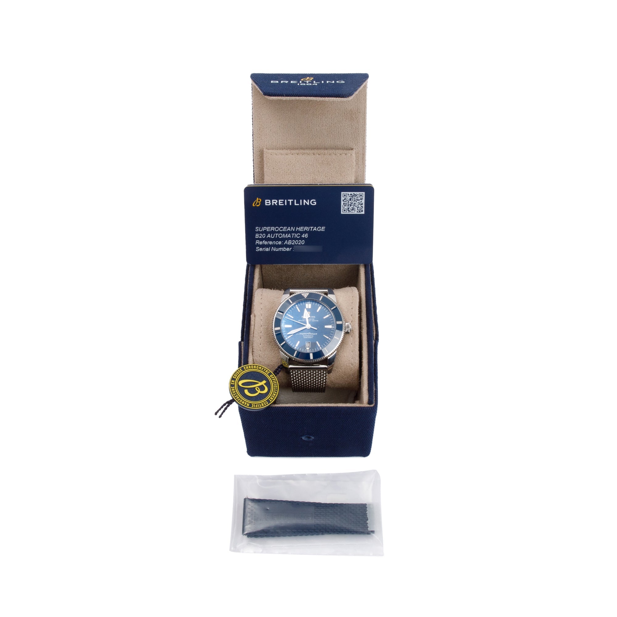 Breitling Stainless Steel Superocean Heritage II 46 MM Automatic Watch w/ Box, Papers & Extra Band