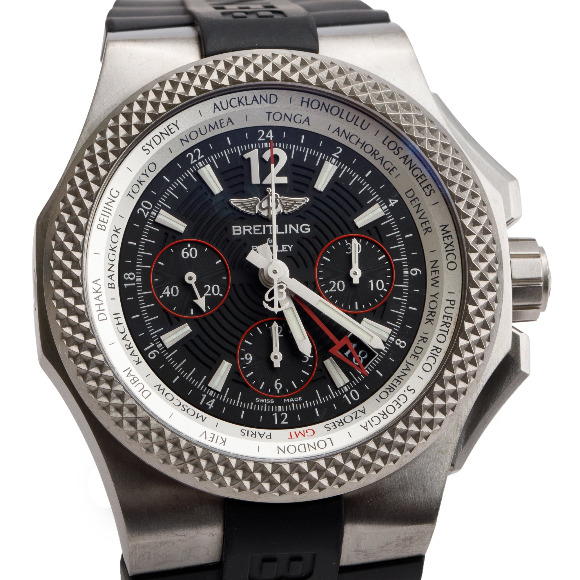 Breitling Titanium Bentley GMT Light Body B04 45 MM Automatic Chronograph Watch EB0433 w/ Box & Papers