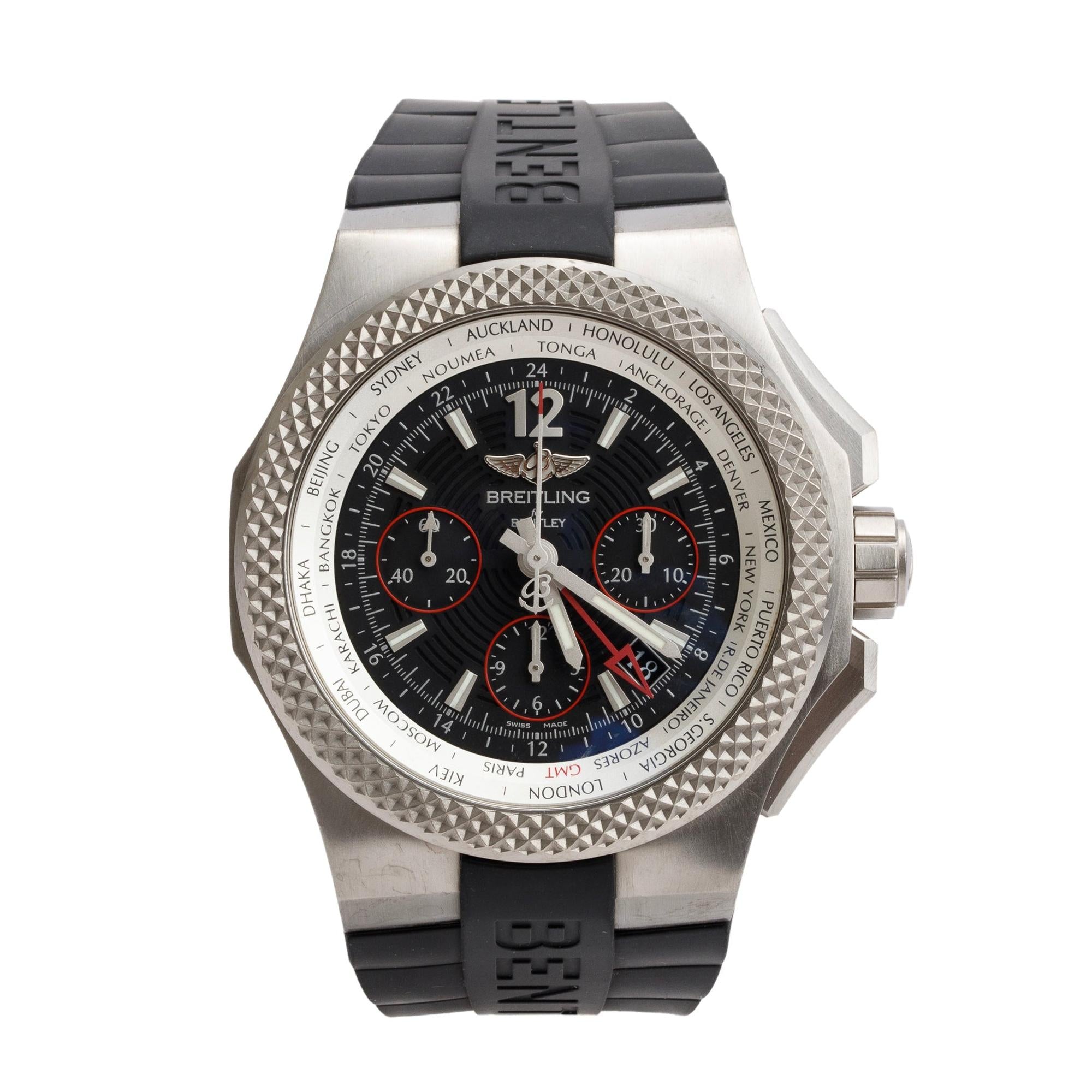 Breitling Titanium Bentley GMT Light Body B04 45 MM Automatic Chronograph Watch EB0433 w/ Box & Papers