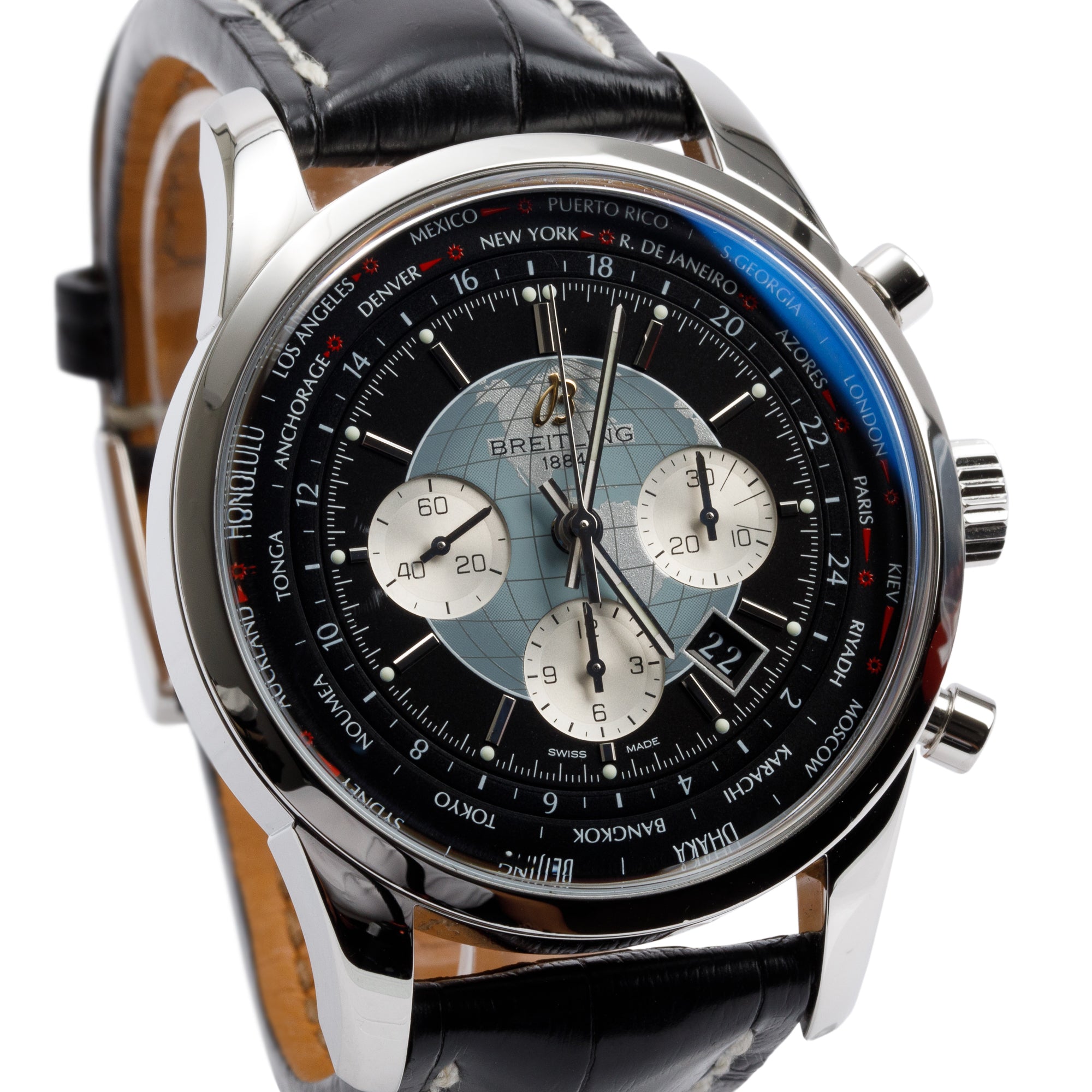 Breitling Transocean Chronograph Unitme 46 mm Automatic Watch w/ Case & Papers