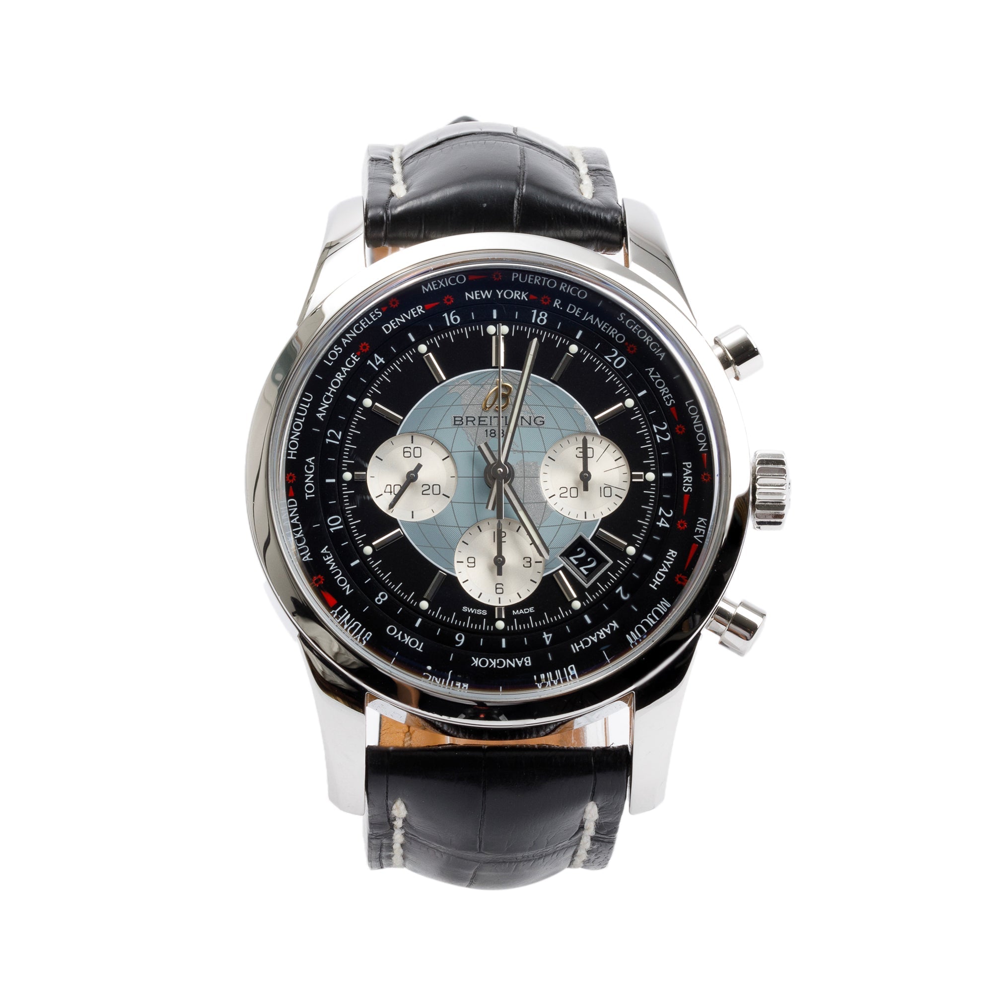 Breitling Transocean Chronograph Unitme 46 mm Automatic Watch w/ Case & Papers
