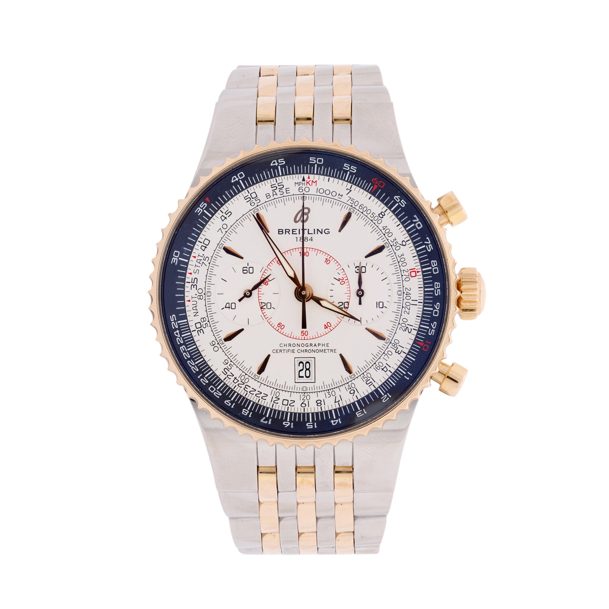 Breitling Two-Tone Montbrillant Legende 47 MM Watch w/ Box & Papers