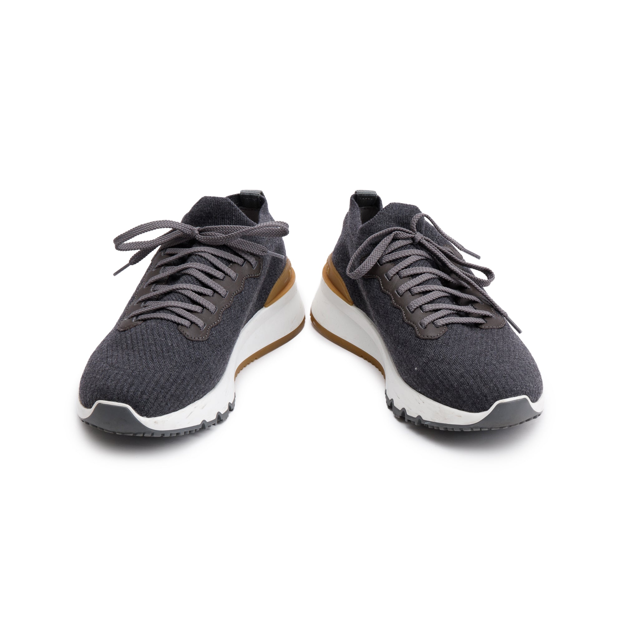 Brunello Cucinelli Grey Knit Athletic Sneaker, Size 40