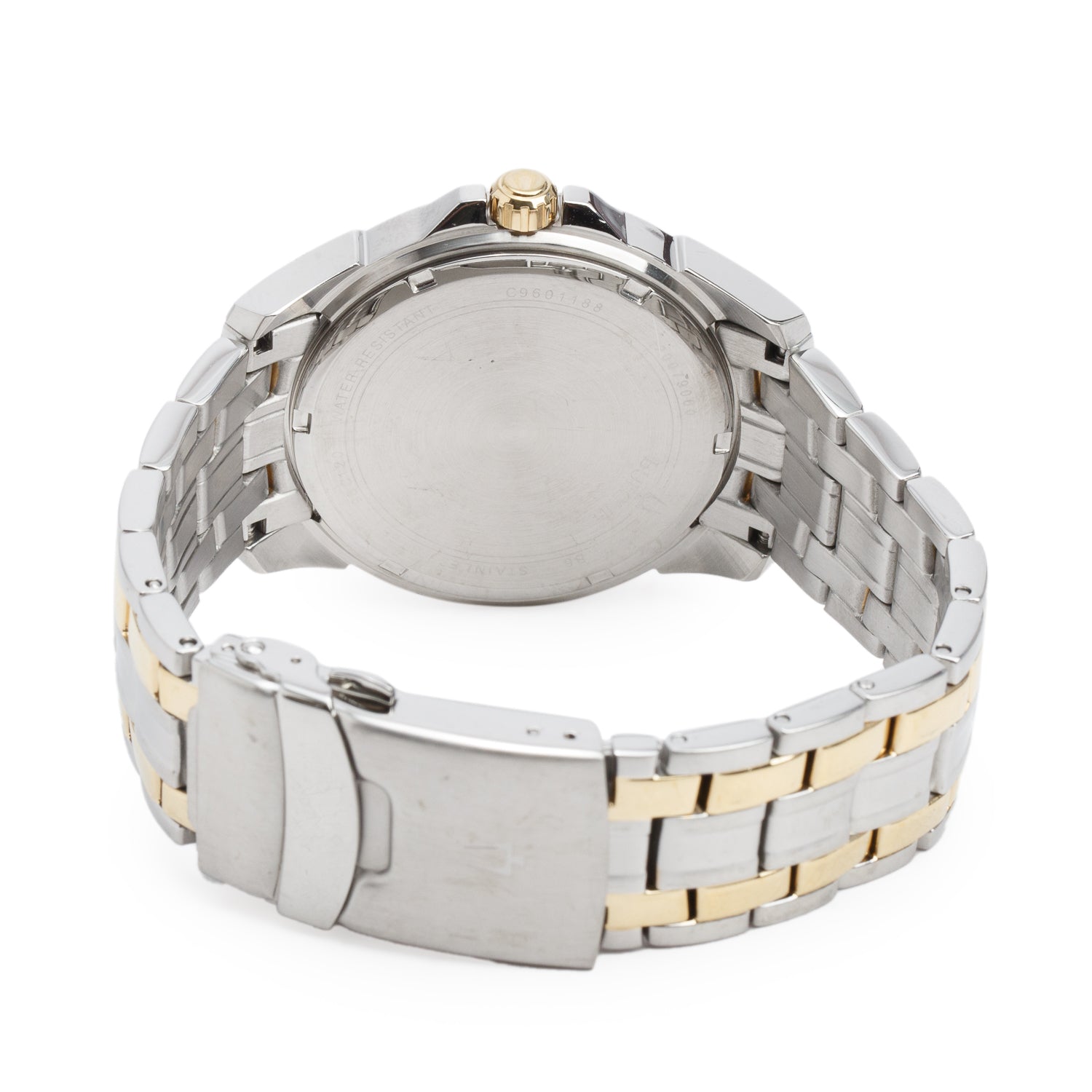 Bulova Two-Tone Stainless Steel Classic 43 MM Quartz Watch Black Dial 98C120