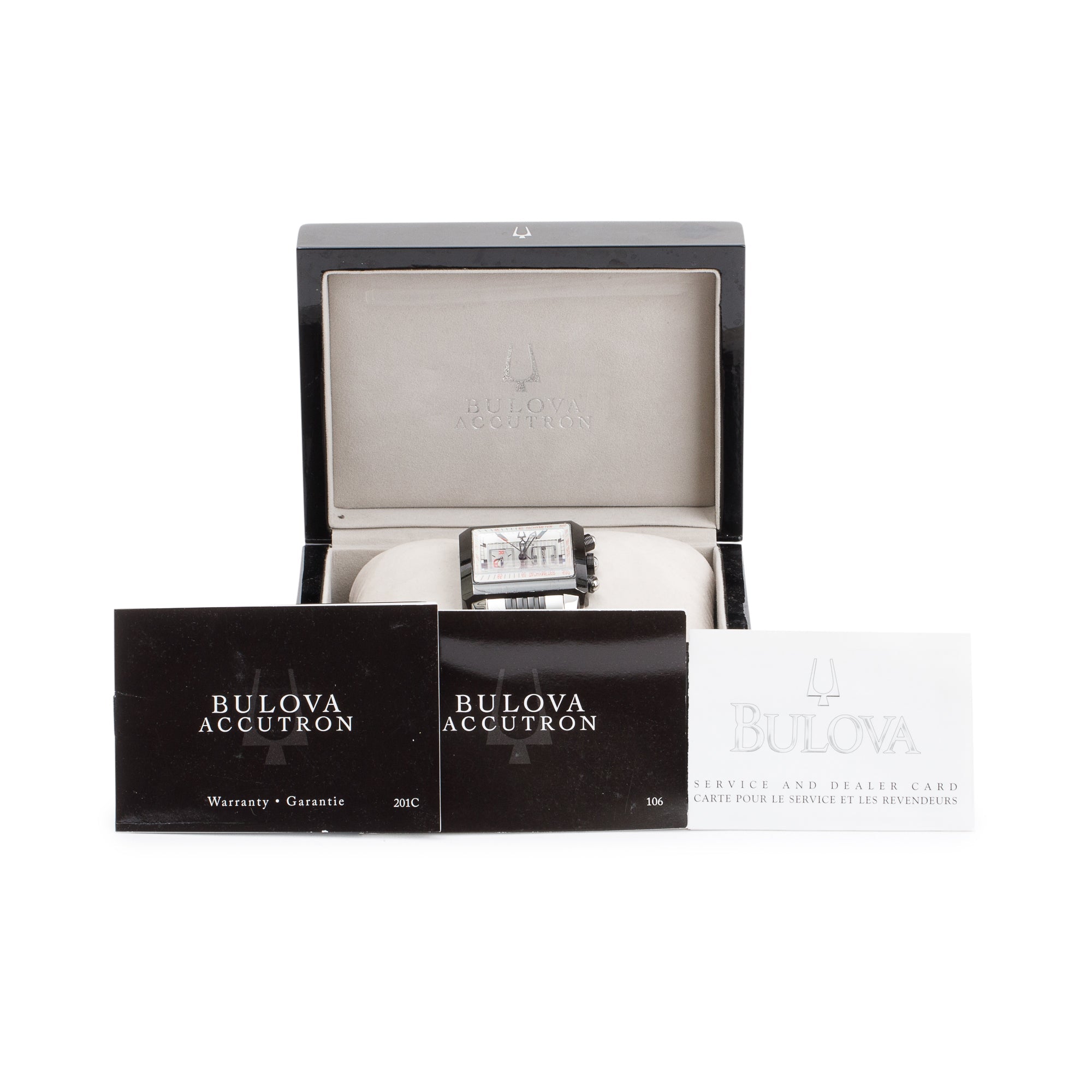 Bulova Accutron Stainless Steel Masella Chronograph 40 MM Watch w/ Box