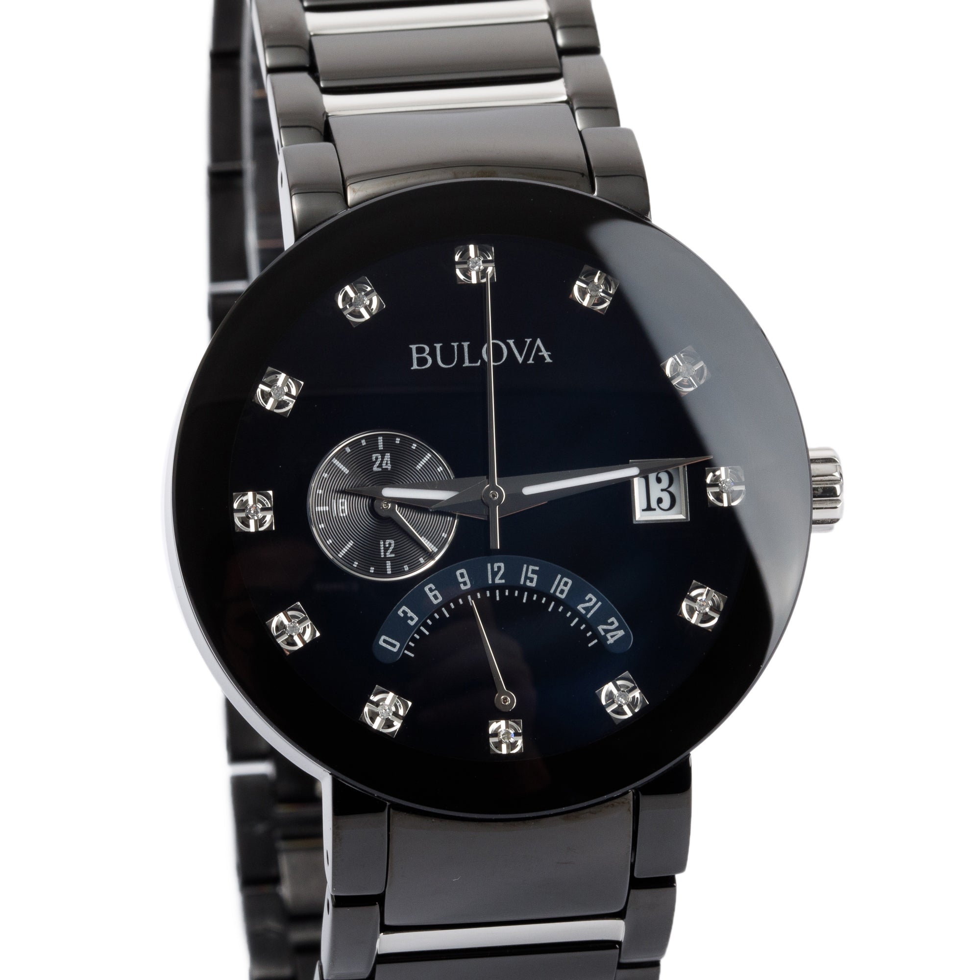 Bulova Black Ion-Plated Stainless Steel Diamond Dial 40 MM Quartz Watch