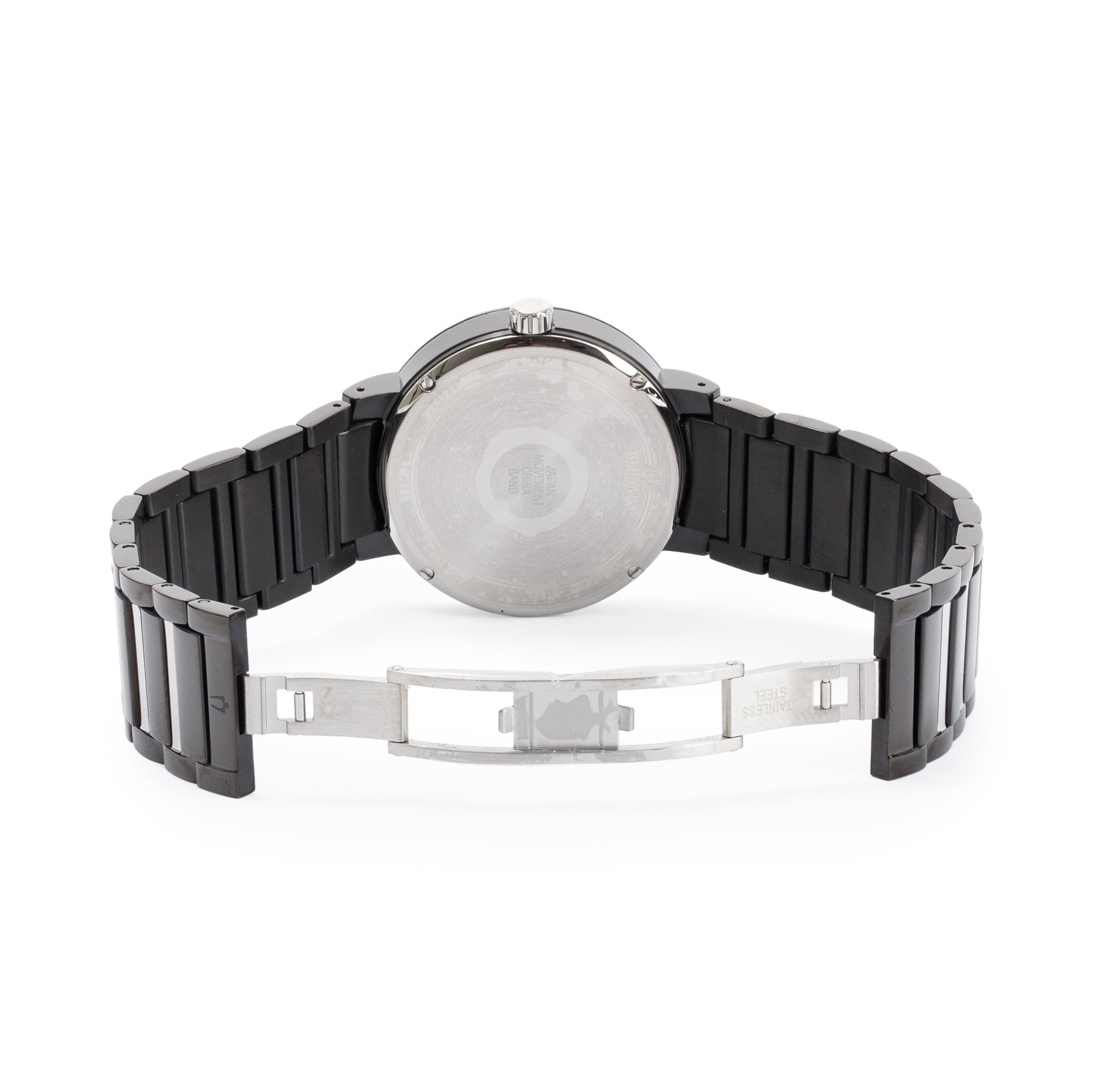 Bulova Black Ion-Plated Stainless Steel Diamond Dial 40 MM Quartz Watch