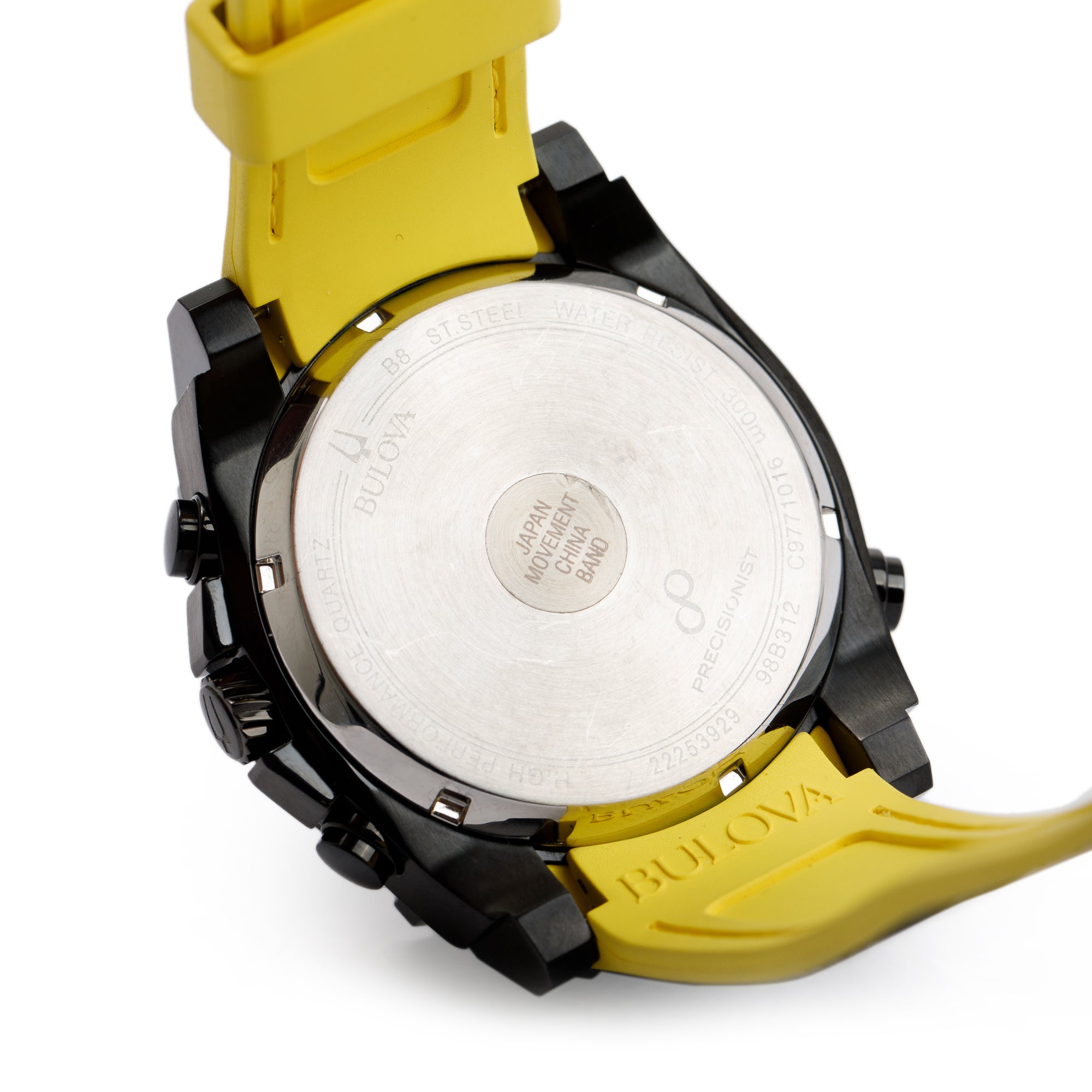 Bulova Black Stainless Steel Precisionist Chronograph 46.5 MM Quartz Watch