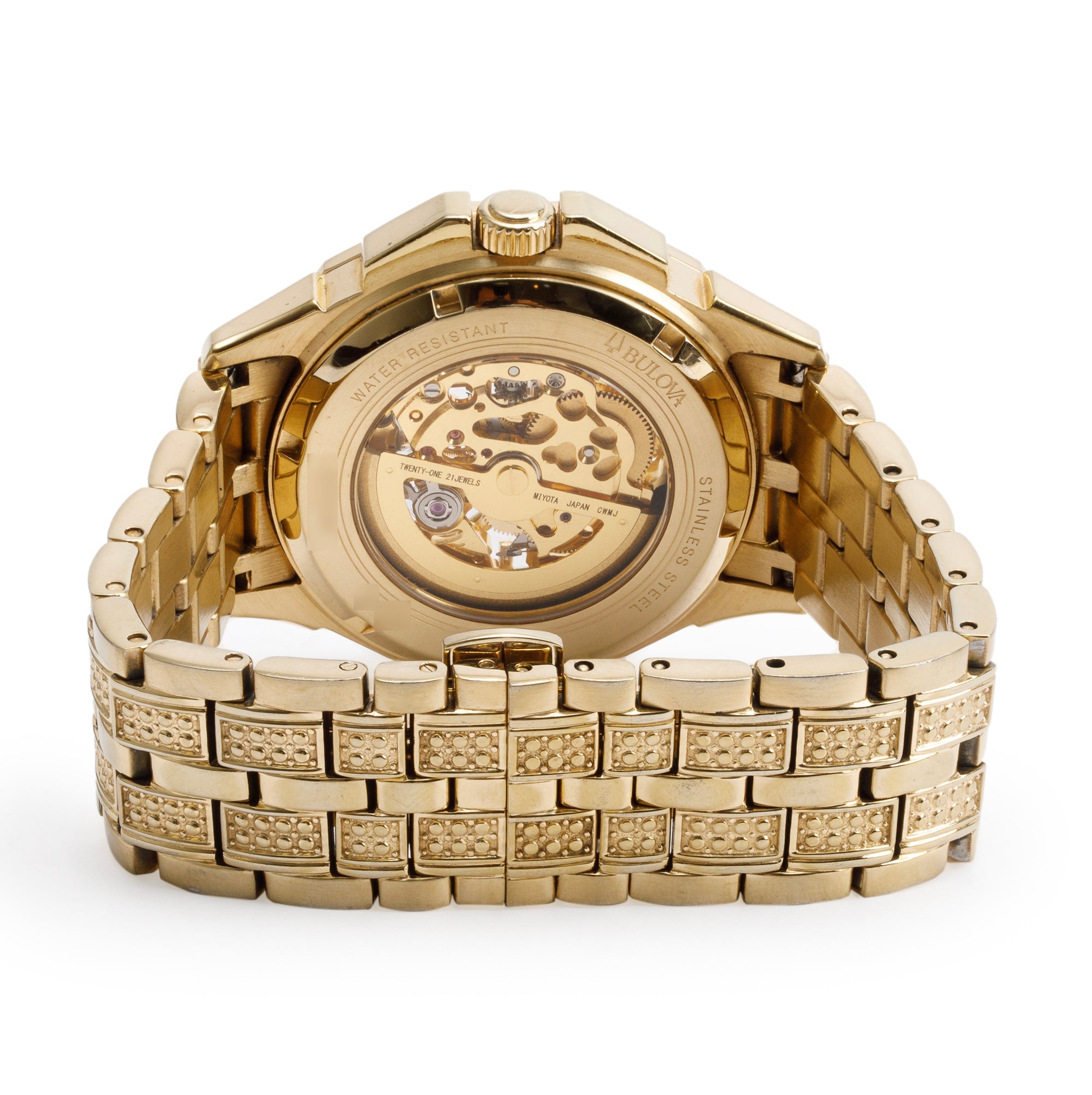 Bulova Gold-Plated Stainless Steel Crystal Octava 41.7 MM Automatic Watch 98A292