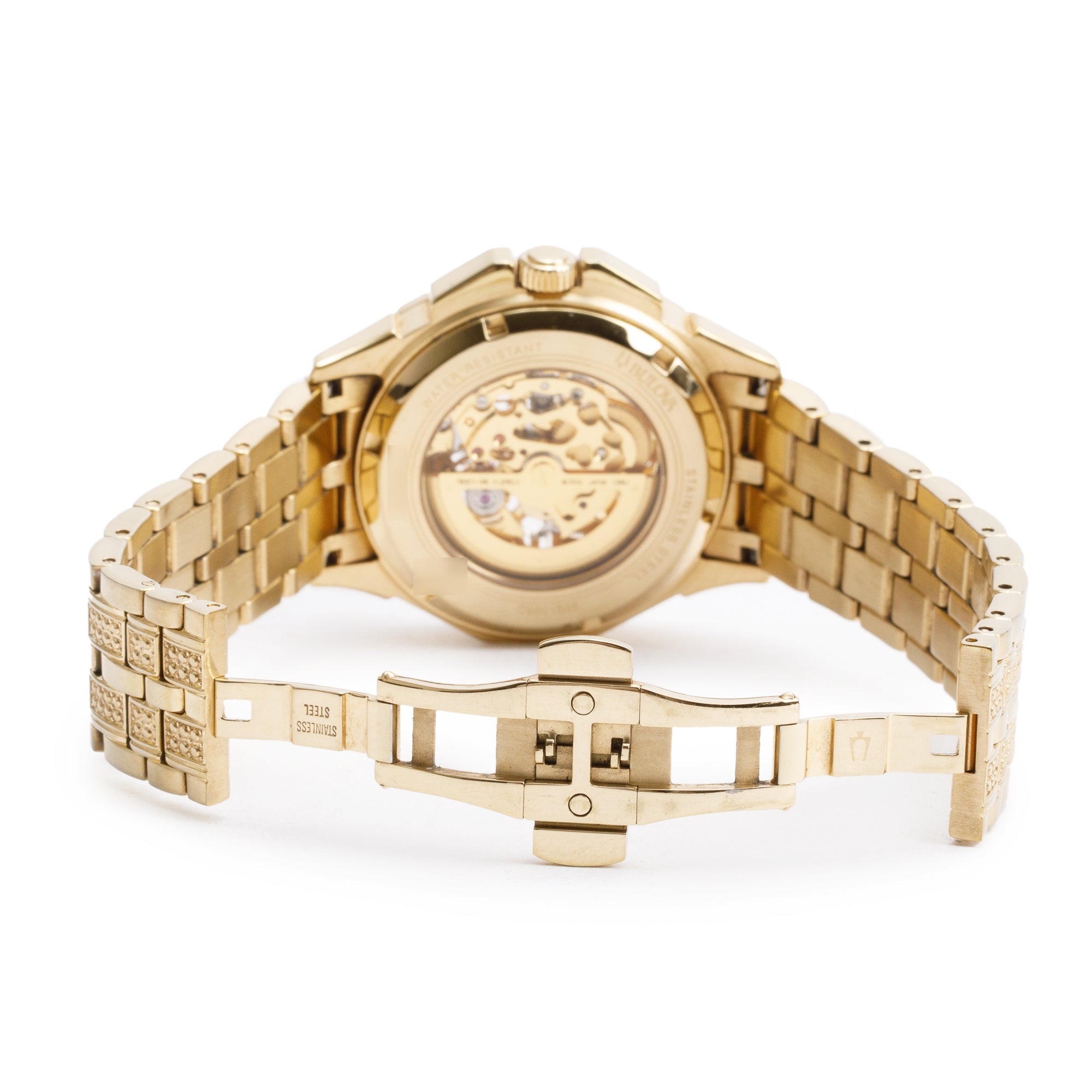 Bulova Gold-Plated Stainless Steel Crystal Octava 41.7 MM Automatic Watch 98A292