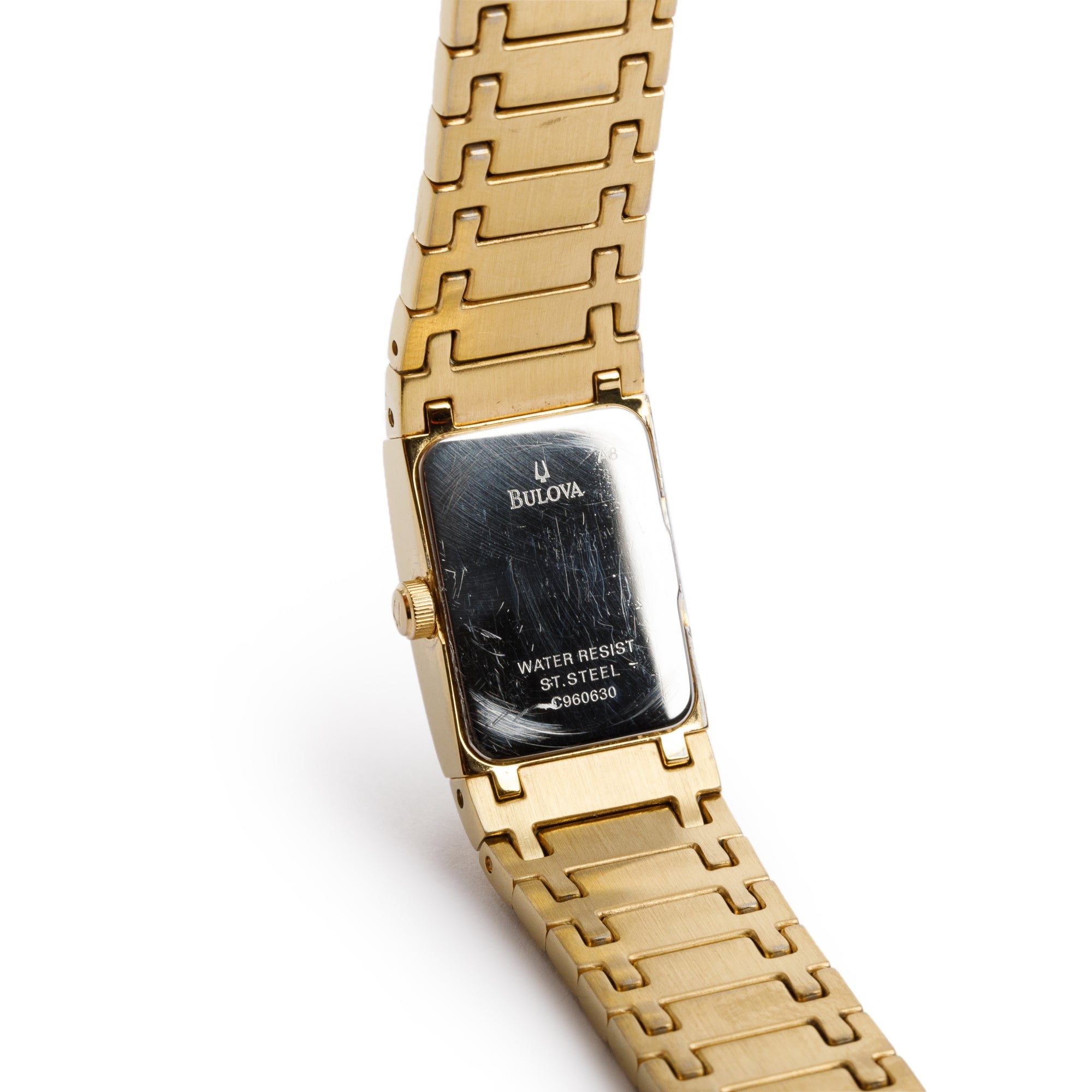 Bulova Gold Plated Stainless Steel Diamond Dial 16 MM Quartz Watch