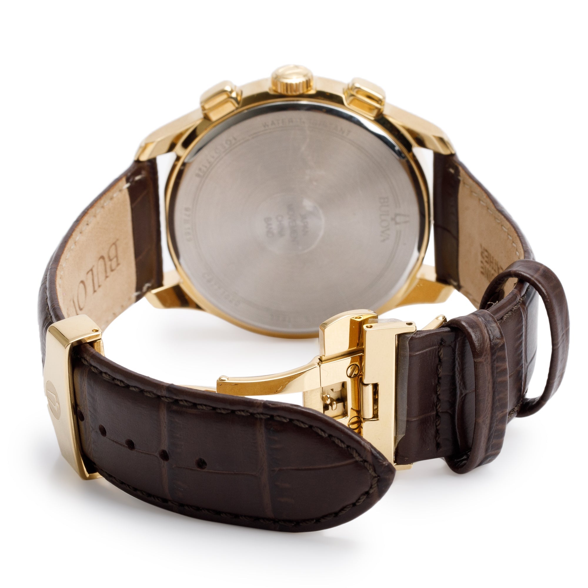 Bulova Gold-Plated Stainless Steel Wilton Classic 46.5 MM Chronograph Quartz Watch 97B169