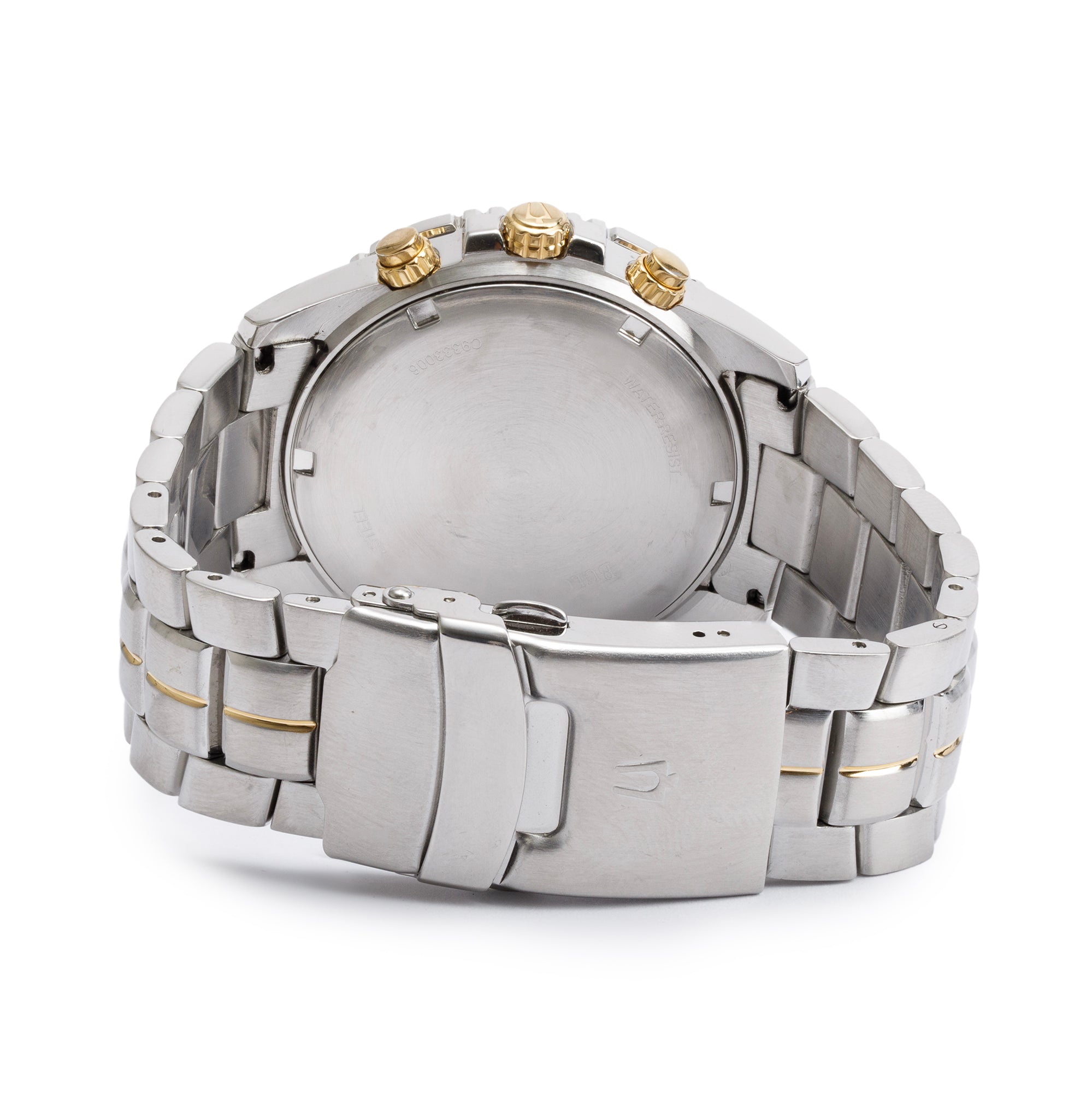 Bulova Gold Plated and Stainless Steel Marine Star 40 MM Chronograph Watch 98H37 w/ Box