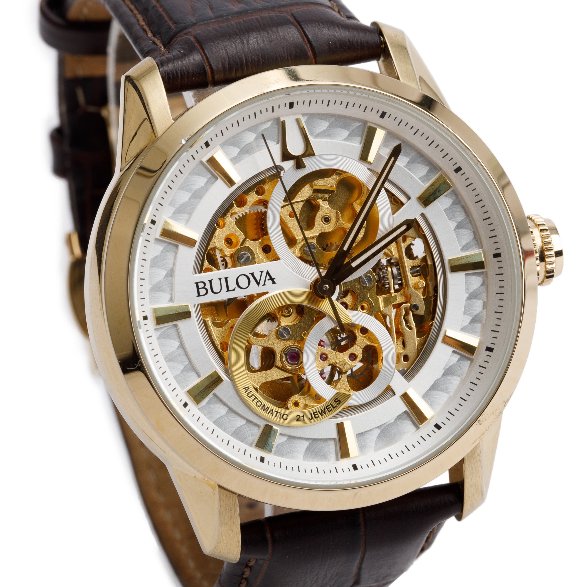 Bulova Gold Tone Stainless Steel Sutton Classic 43 MM Automatic Watch