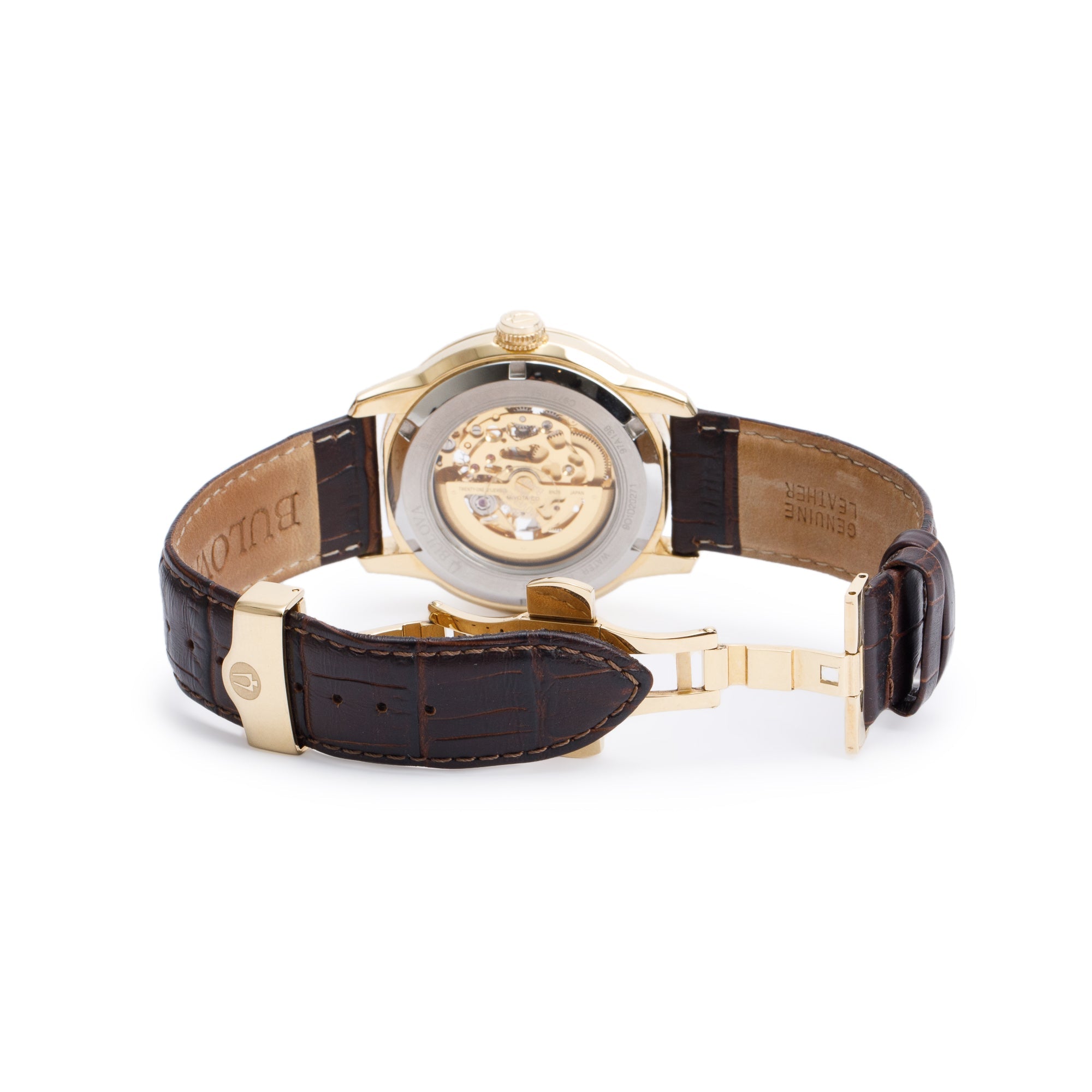 Bulova Gold Tone Stainless Steel Sutton Classic 43 MM Automatic Watch