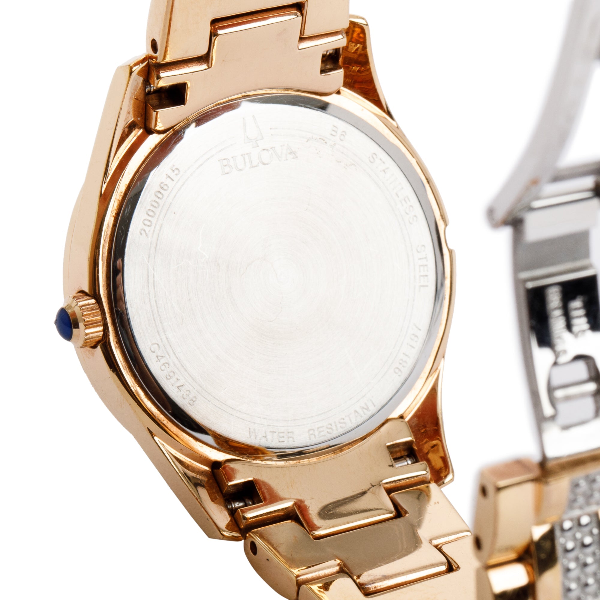 Bulova Rose Gold Plated Stainless Steel Crystal Accent 30.5 MM Quartz Watch