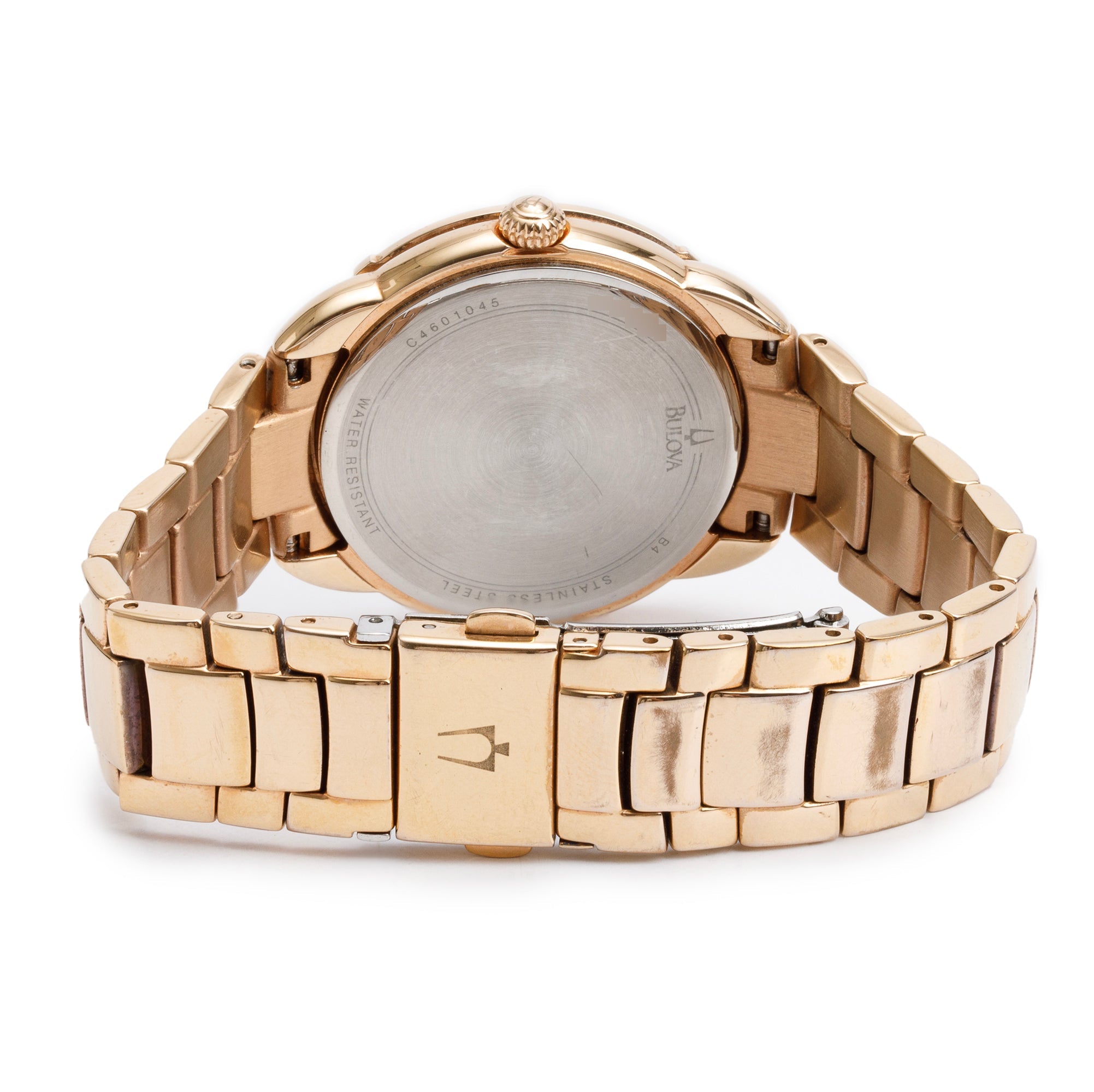 Bulova Rose Gold-Plated Stainless Steel Diamond Bezel & Dial 36 MM Quartz Watch 98R178