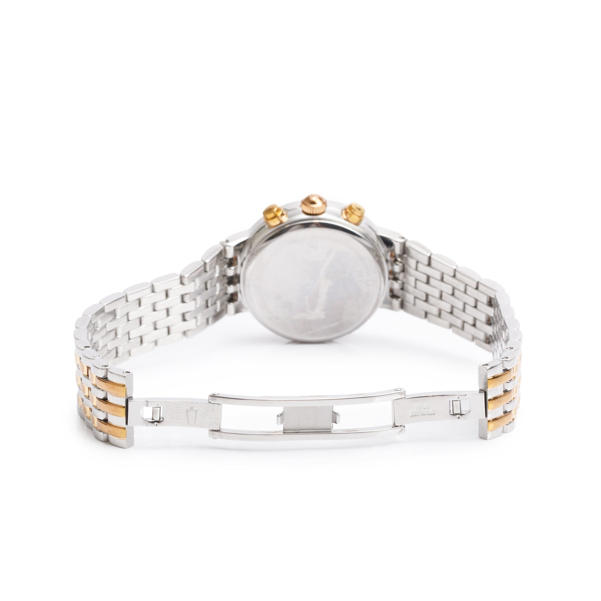 Bulova Rose Gold-Plated & Stainless Steel Diamond Maiden Lane 30 MM Chronograph Watch 98R215