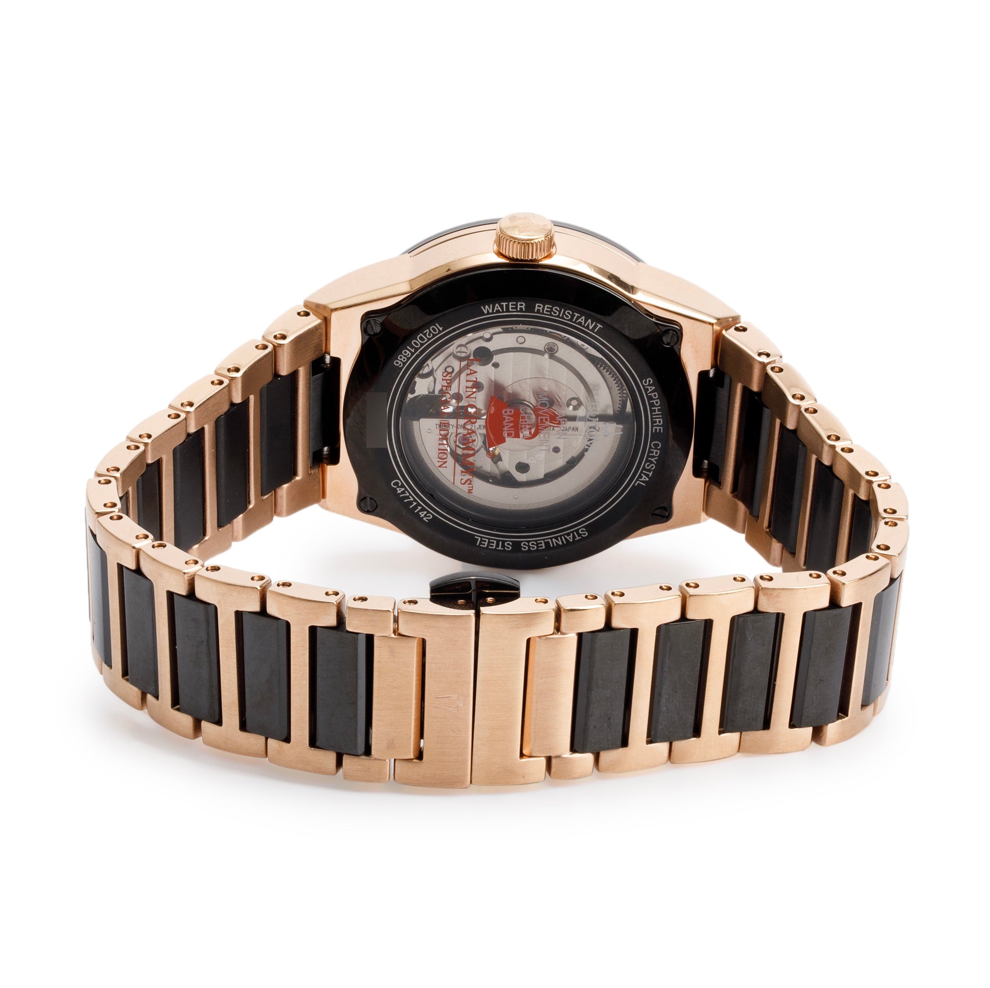 Bulova Rose Gold-Plated Stainless Steel Millennia Latin Grammy 41 MM Auotmatic Watch 98A236