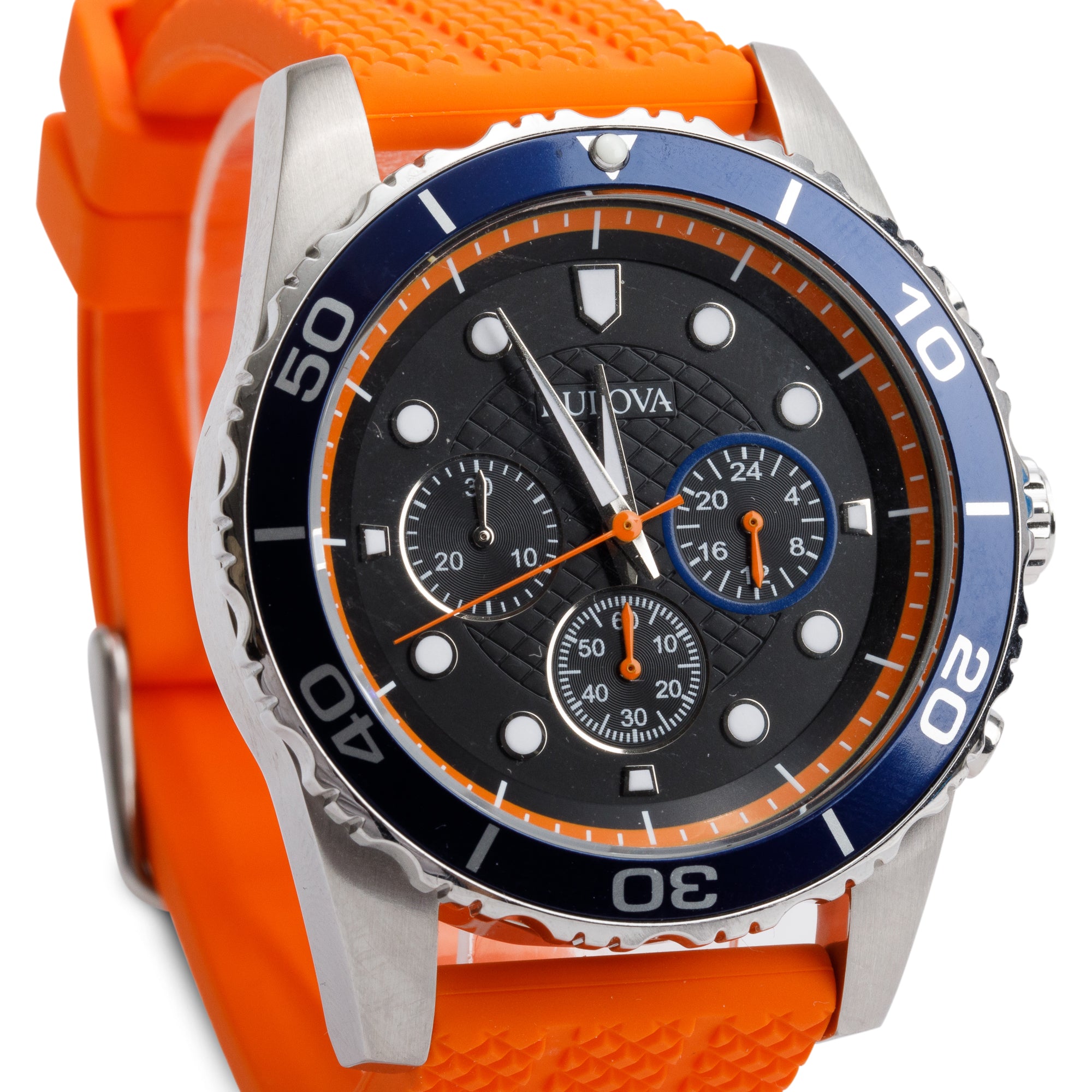 Bulova Stainless Steel 43 MM Chronograph Quartz Watch 98A204