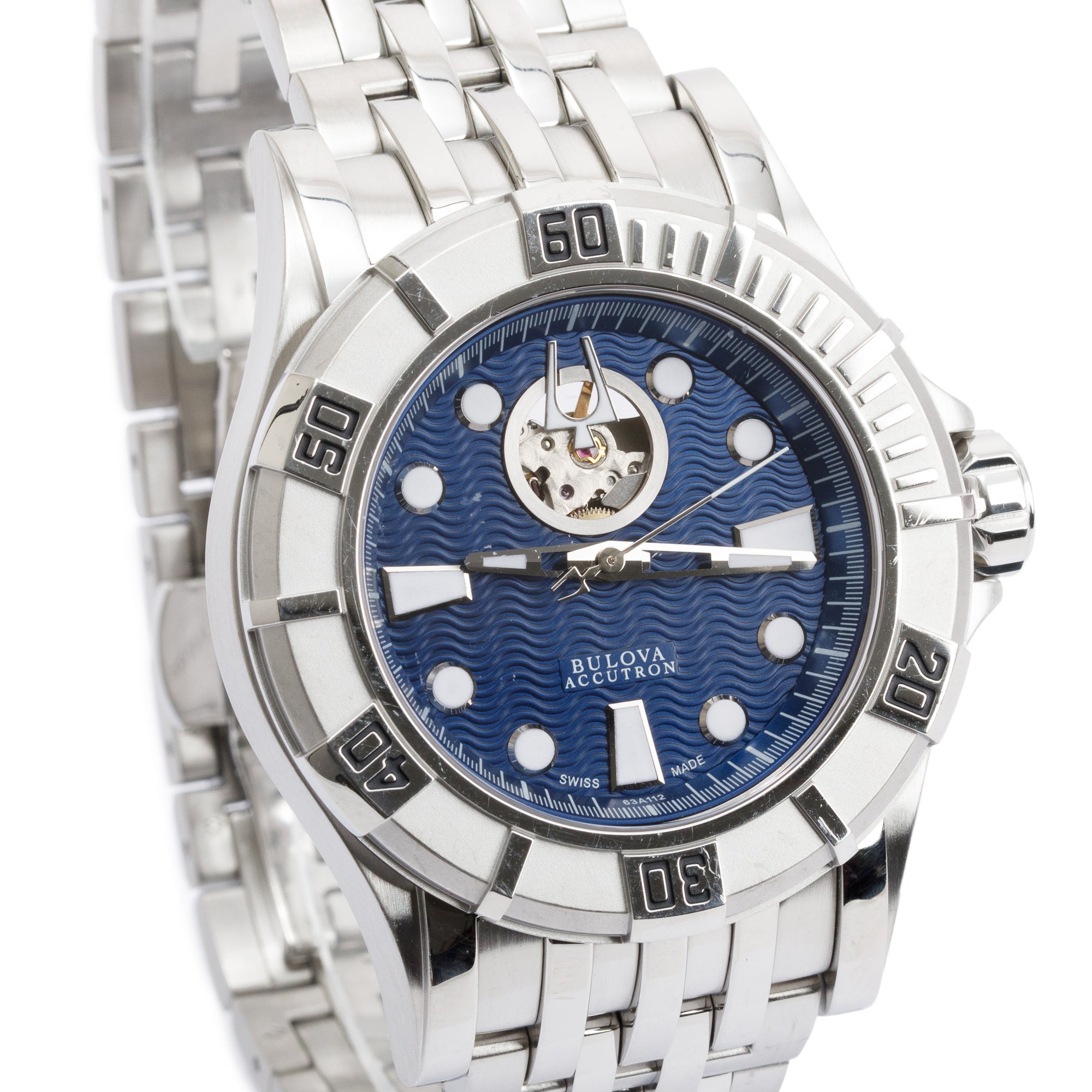 Bulova Stainless Steel Accutron Kirkwood Blue Dial 44 MM Automatic Watch