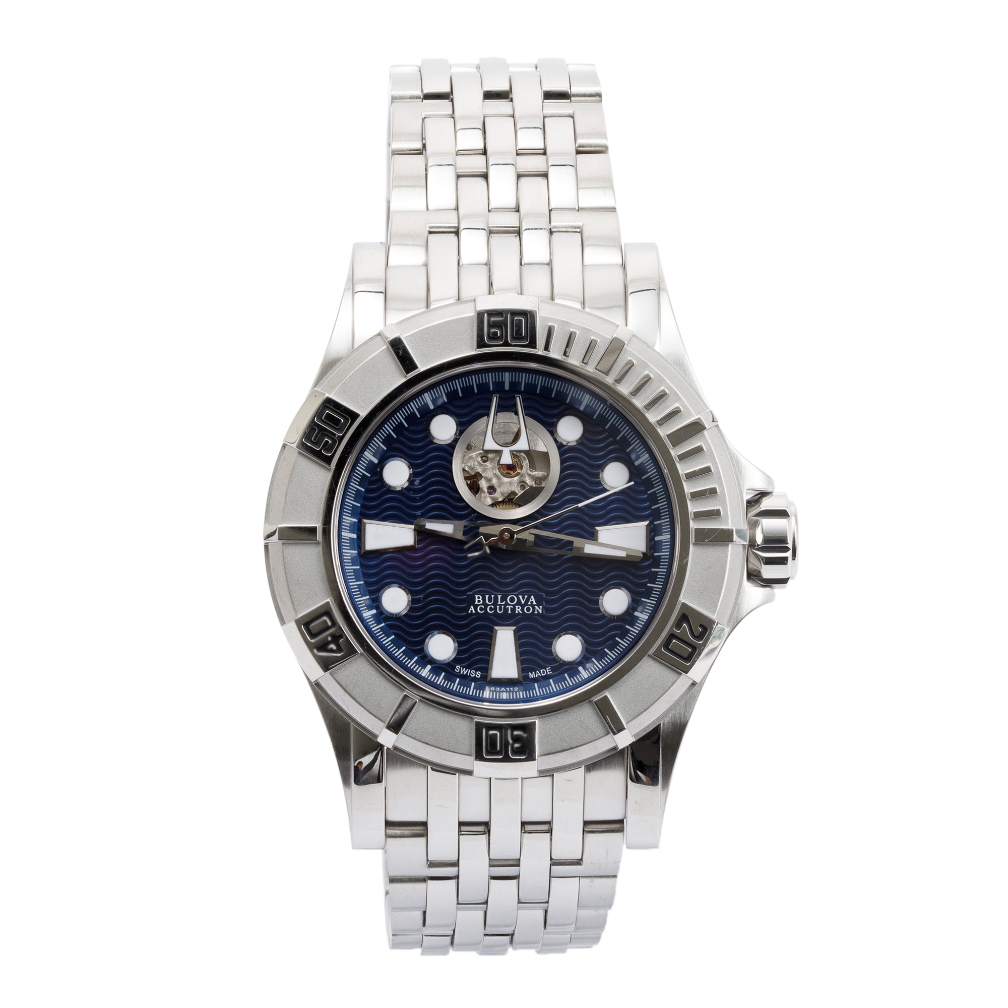Bulova Stainless Steel Accutron Kirkwood Blue Dial 44 MM Automatic Watch
