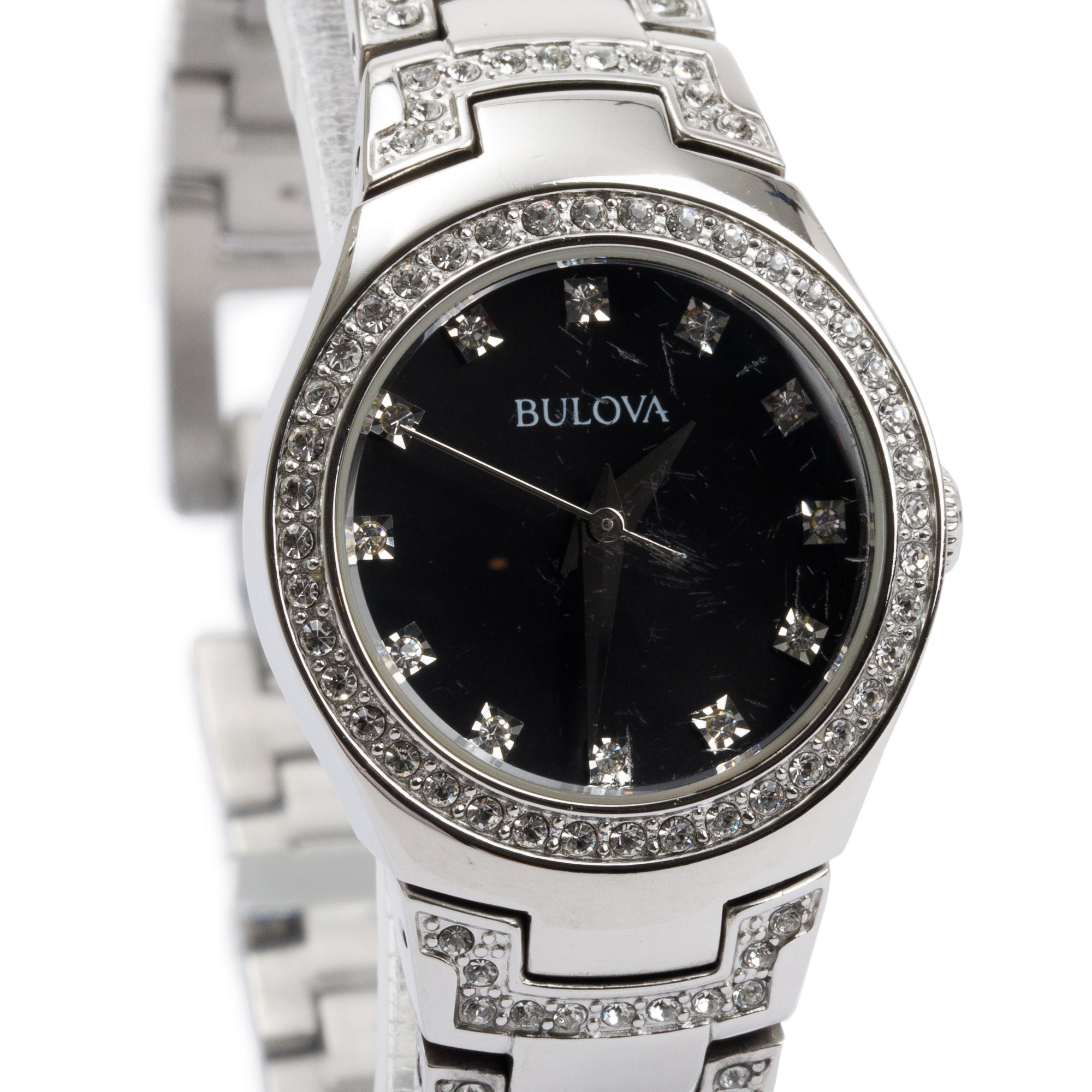 Bulova Stainless Steel Crystal 24.5 MM Quartz Watch