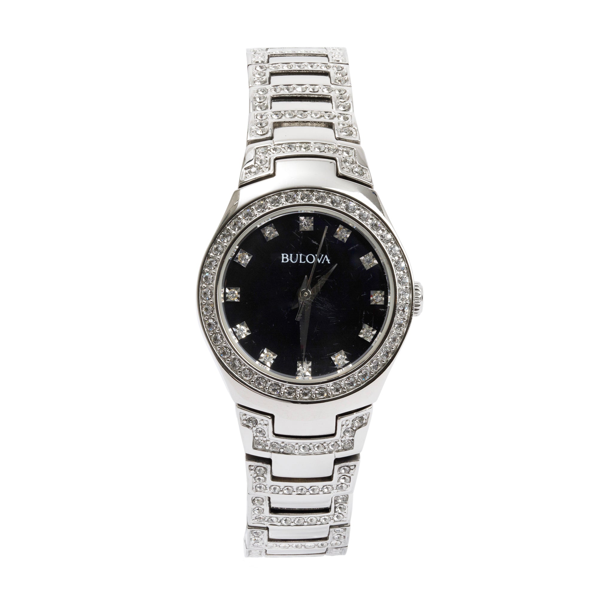 Bulova Stainless Steel Crystal 24.5 MM Quartz Watch
