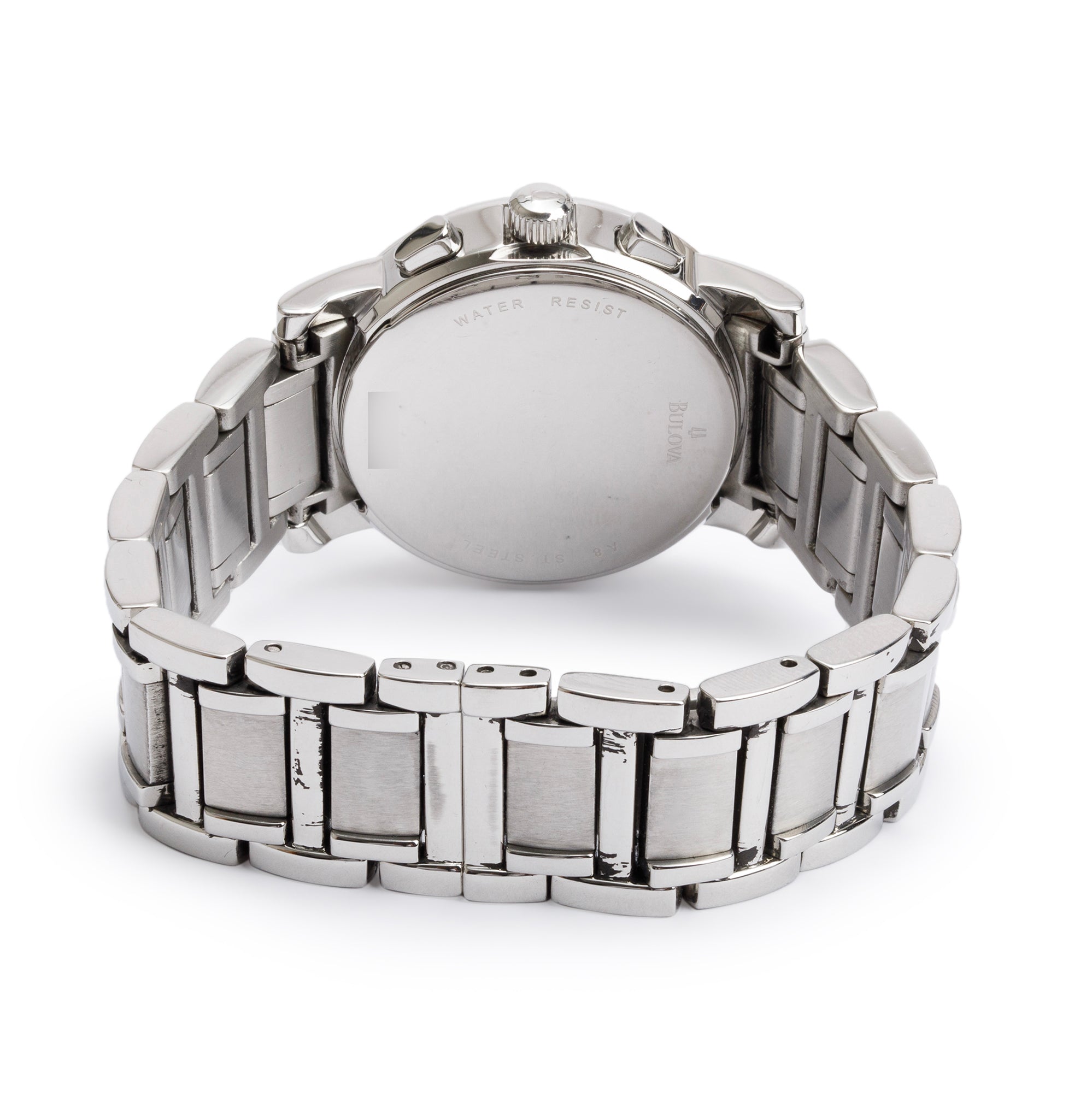 Bulova Stainless Steel Diamond Bezel 30 MM Chronograph Quartz Watch