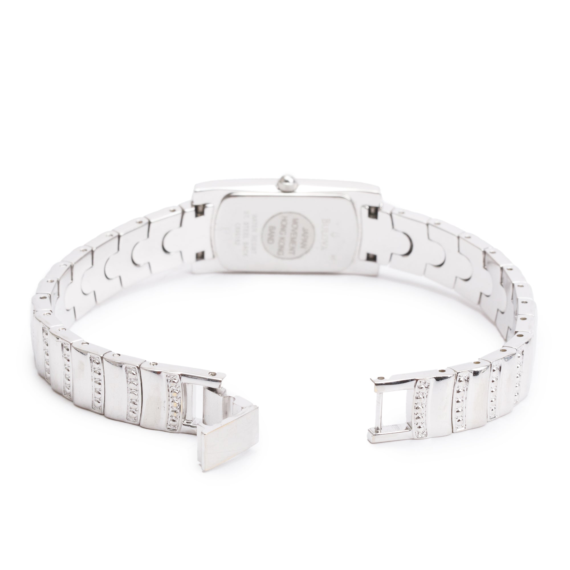 Bulova Stainless Steel Ladies Crystal Quartz Watch 96T13