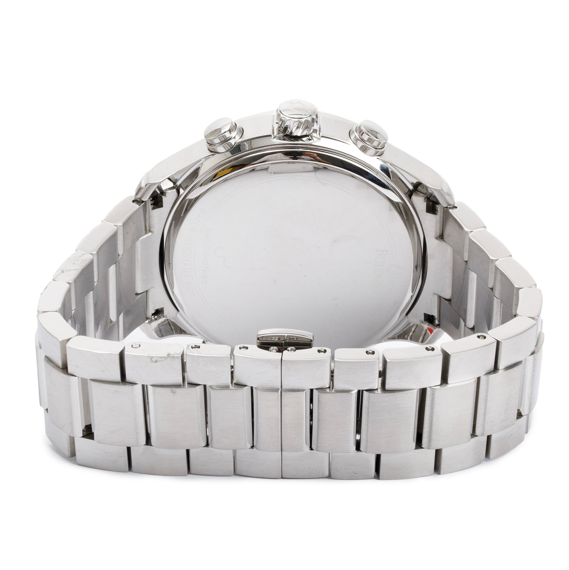 Bulova Stainless Steel Precisionist Chronograph 46.5 MM Quartz Watch w/ Box