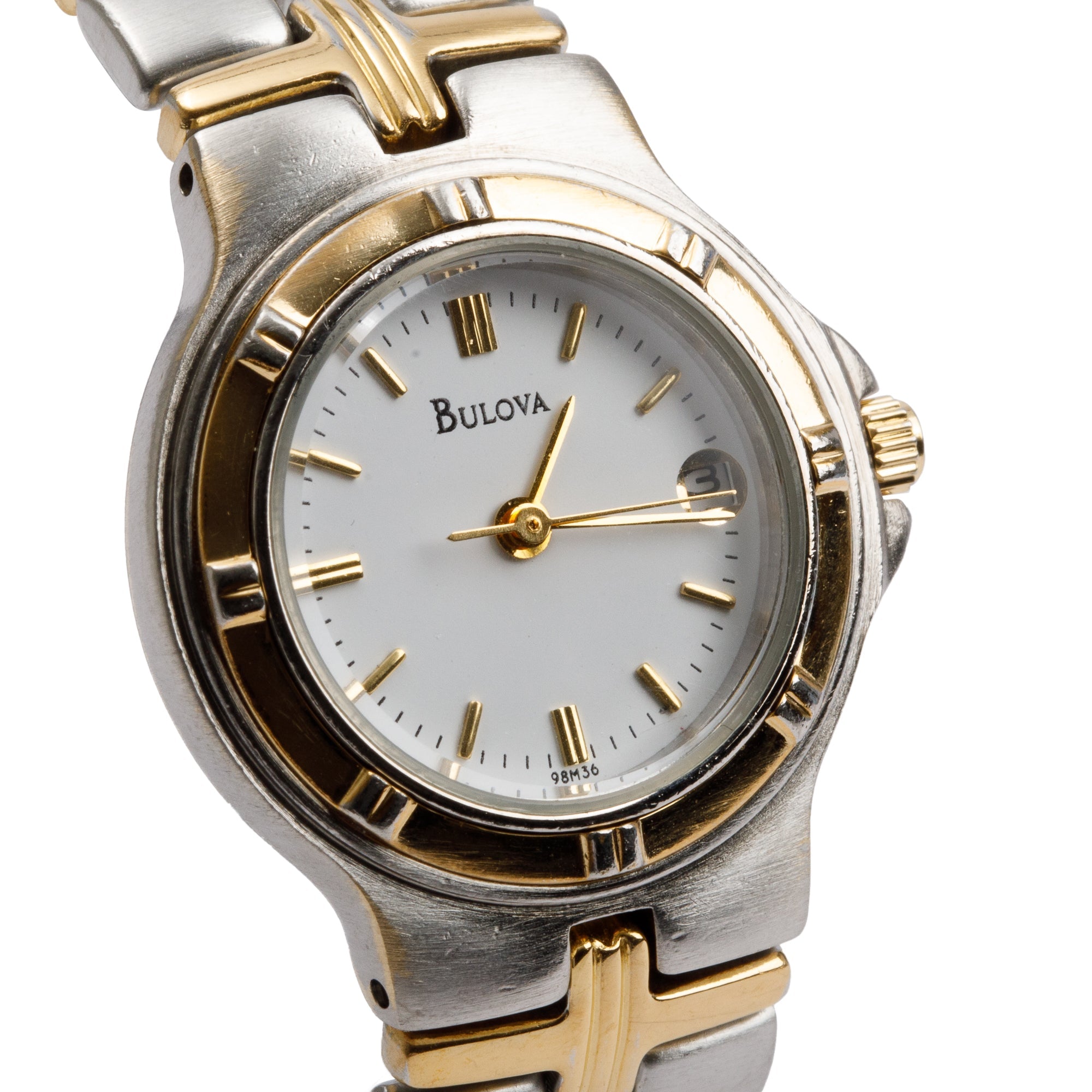Bulova Two-Tone Stainless Steel Classic 25 MM Ladies Quartz Watch 98M36
