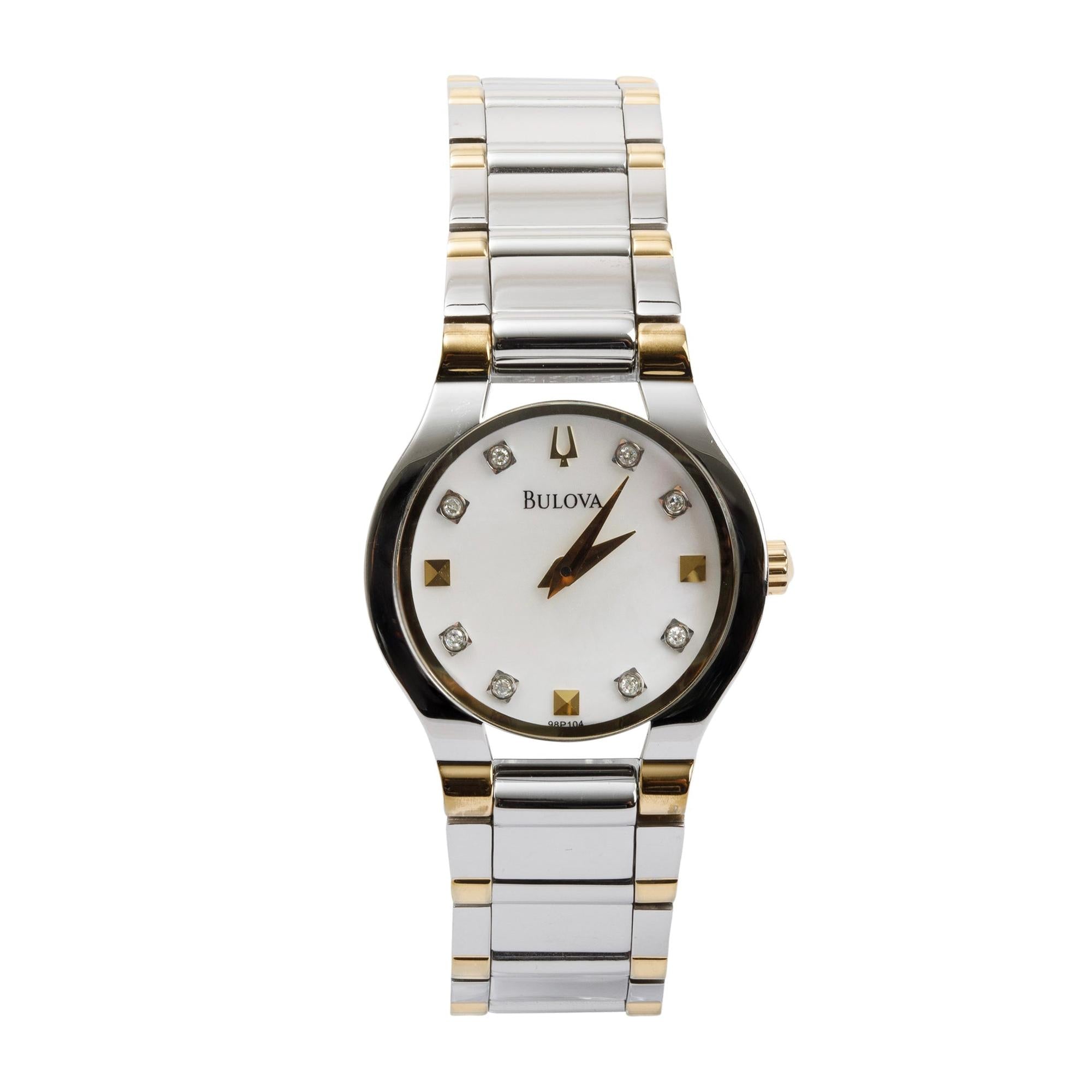 Bulova Two-Tone Stainless Steel Diamond Dial 25 MM Quartz Watch