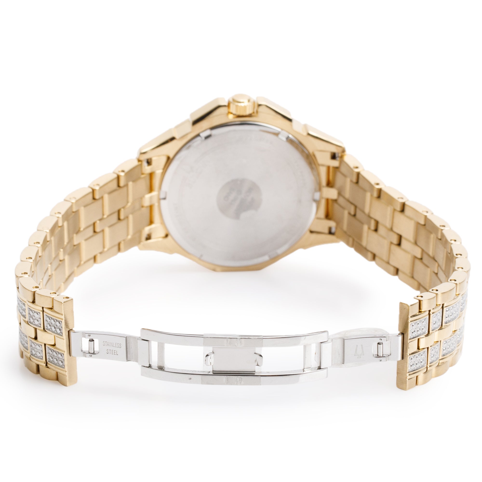 Bulova Yellow Gold-Plated Stainless Steel Octava Crystal 41.5 MM Quartz Watch 98C126