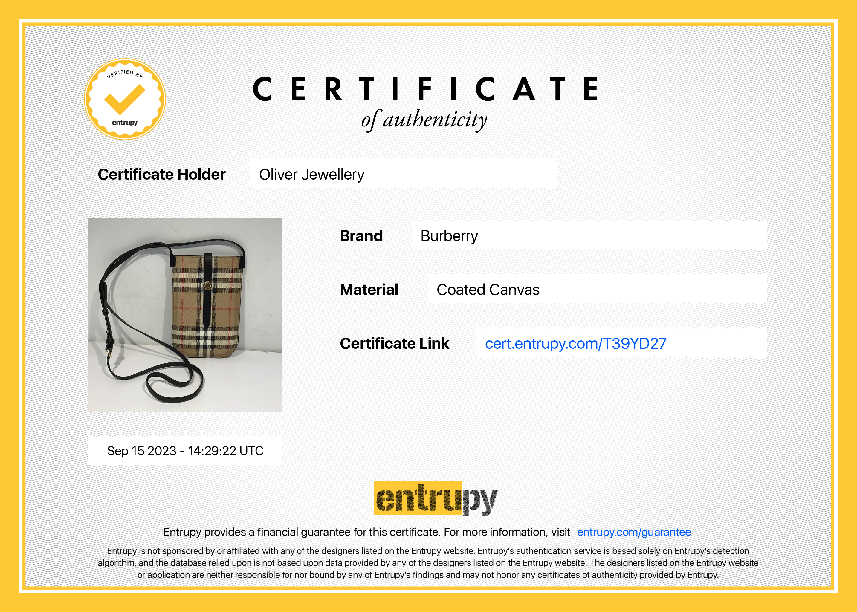 Burberry Anne Vintage Check Phone Holder Crossbody