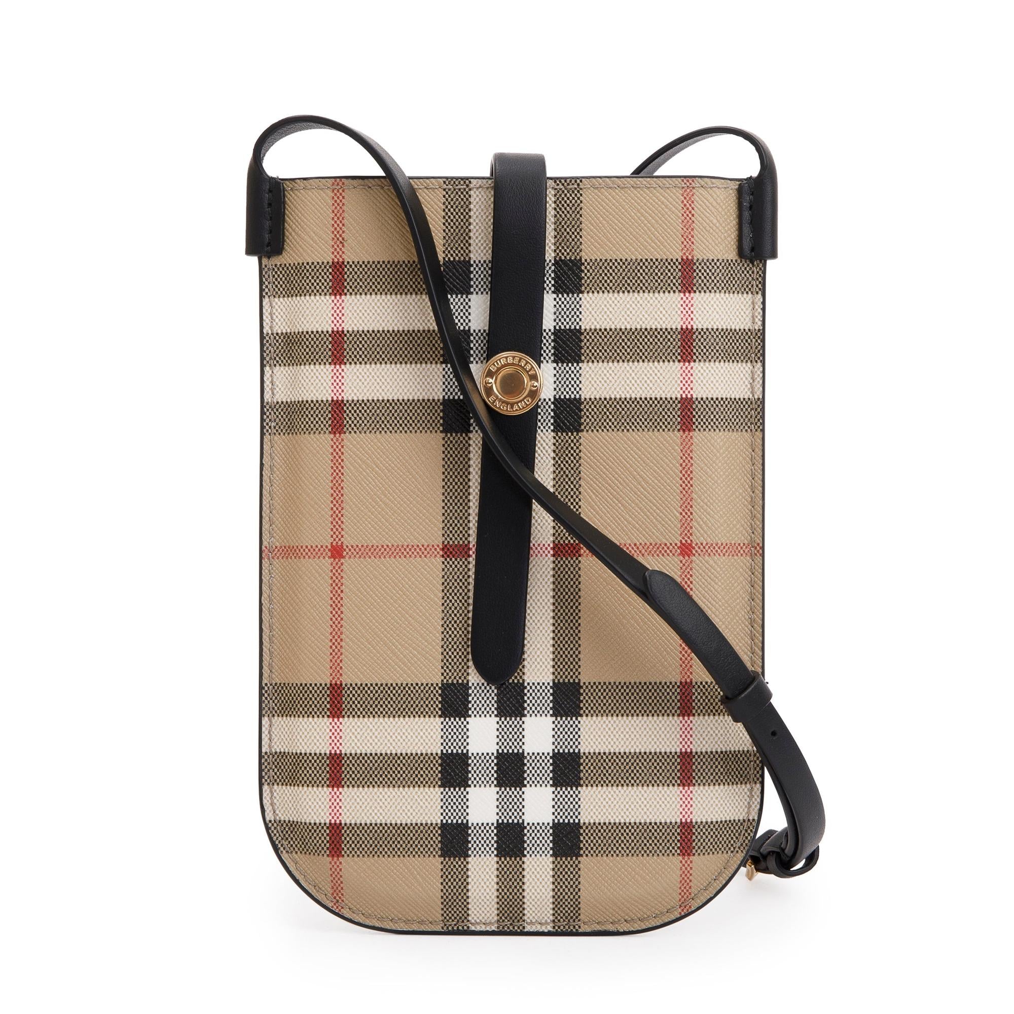 Burberry Anne Vintage Check Phone Holder Crossbody