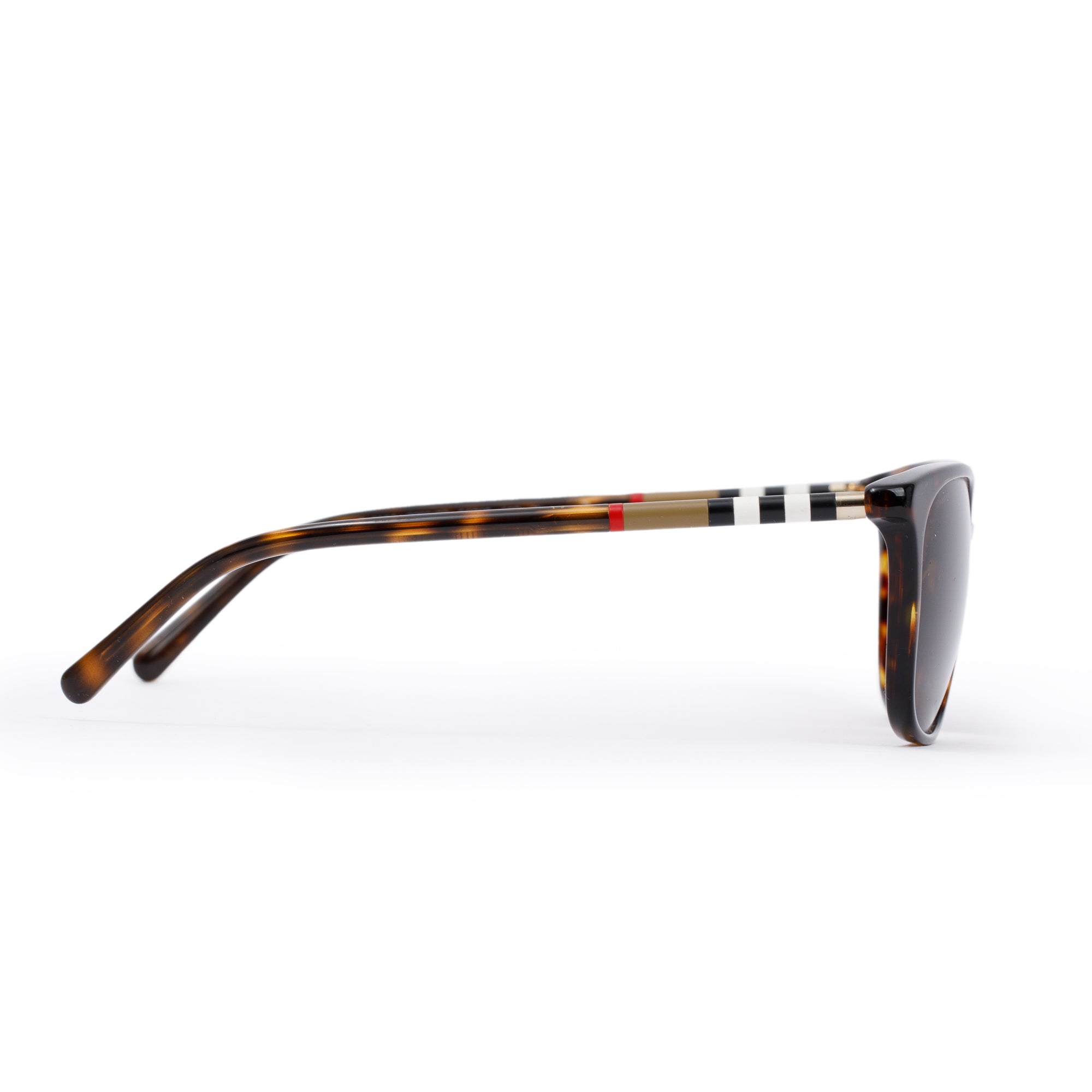 Burberry B 4144 Check & Havana Acetate Round Sunglasses w/ Box & Case