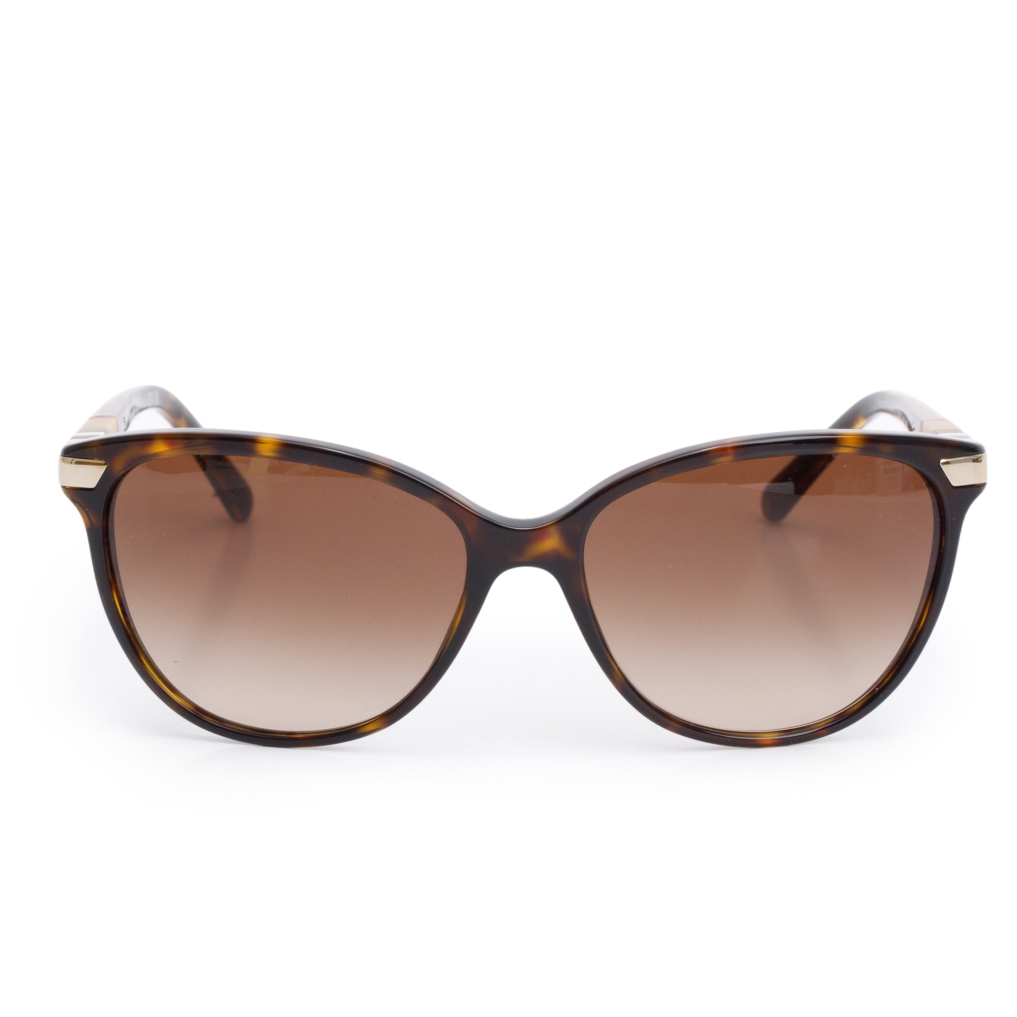 Burberry B 4216 House Check & Havana Acetate Round Sunglasses w/ Box & Case