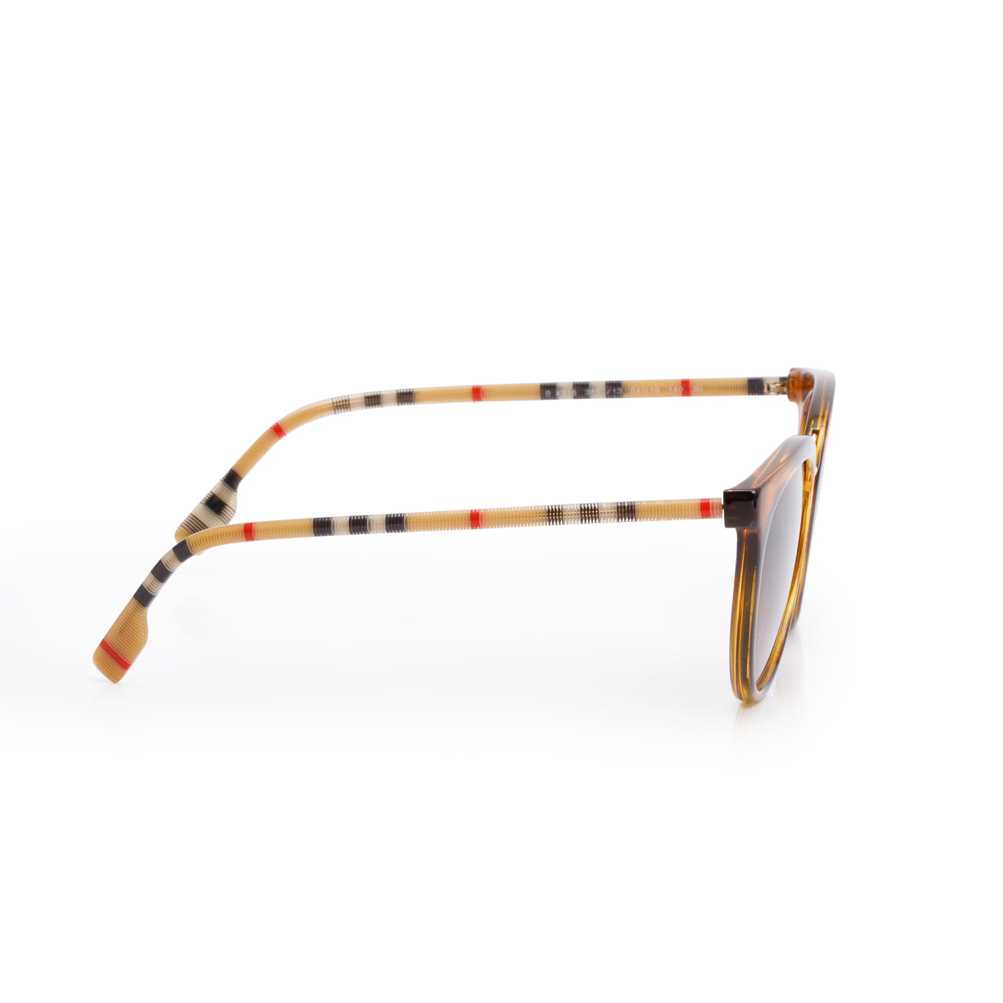 Burberry B 4316 House Check & Havana Acetate Round Sunglasses w/ Box & Case