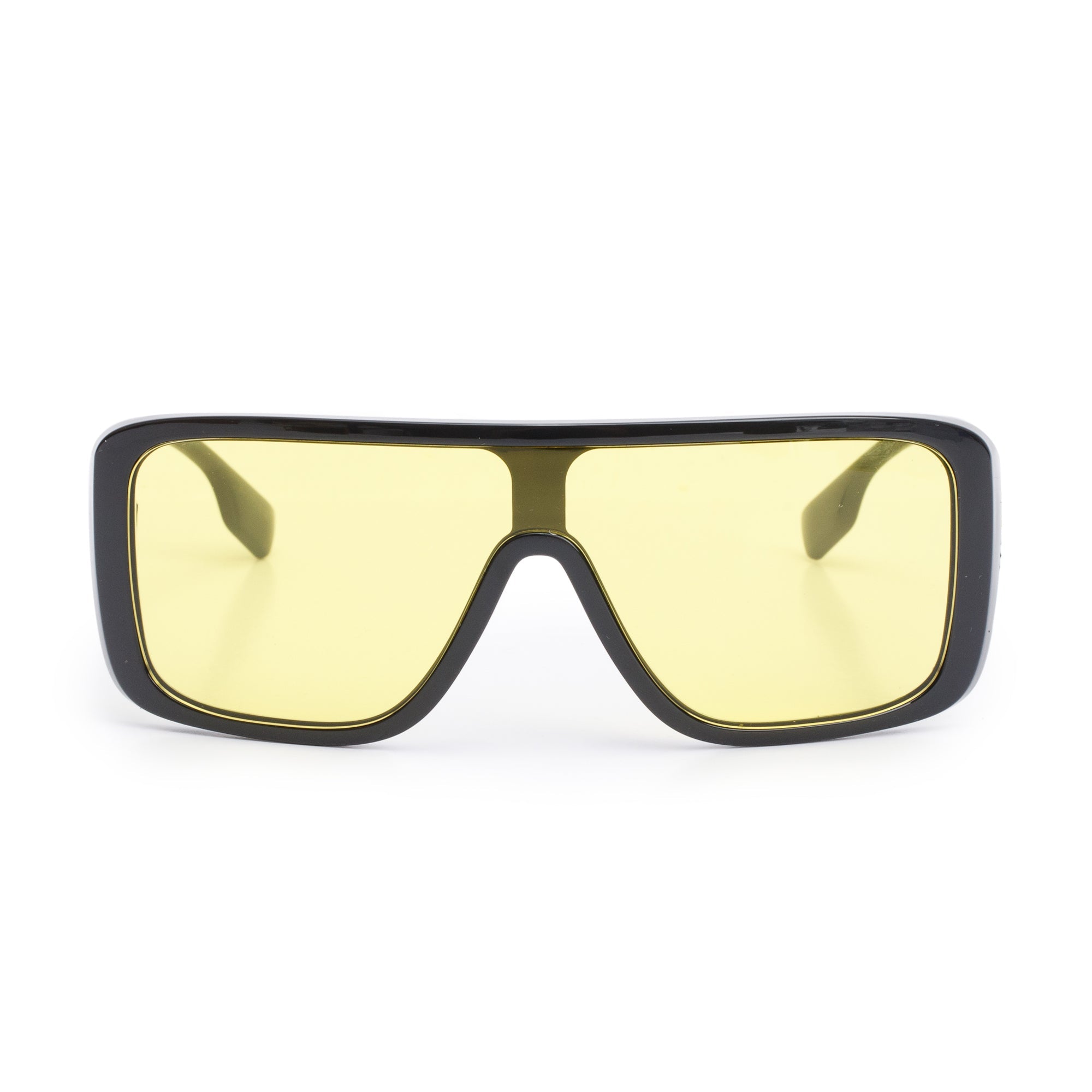 Burberry B 4401-U Black Acetate Yellow Lens Logo Sunglasses w/ Box & Case