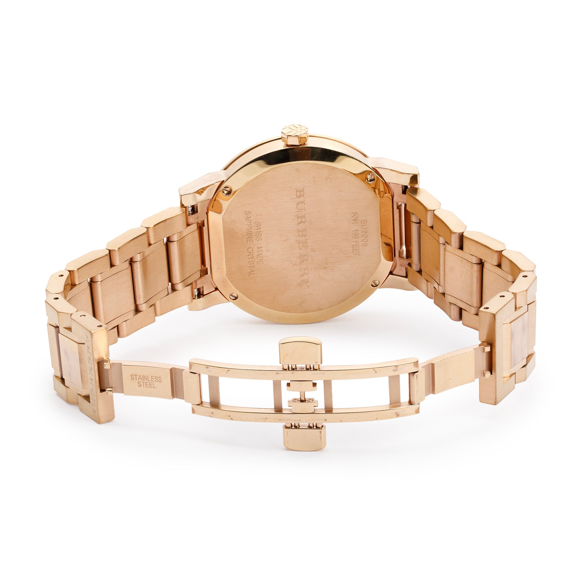Burberry BU9005 Rose Gold Plated The City Quartz 38 MM Watch