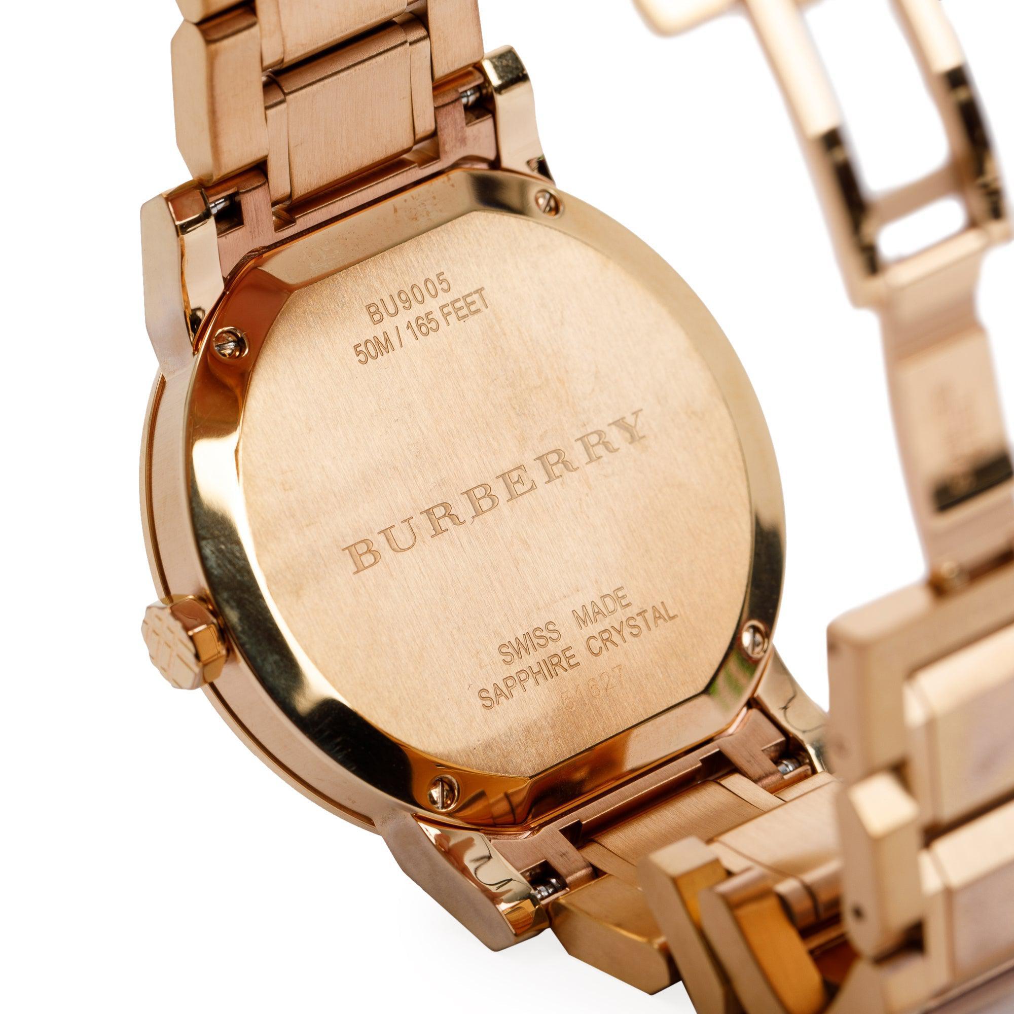 Burberry BU9005 Rose Gold Plated The City Quartz 38 MM Watch