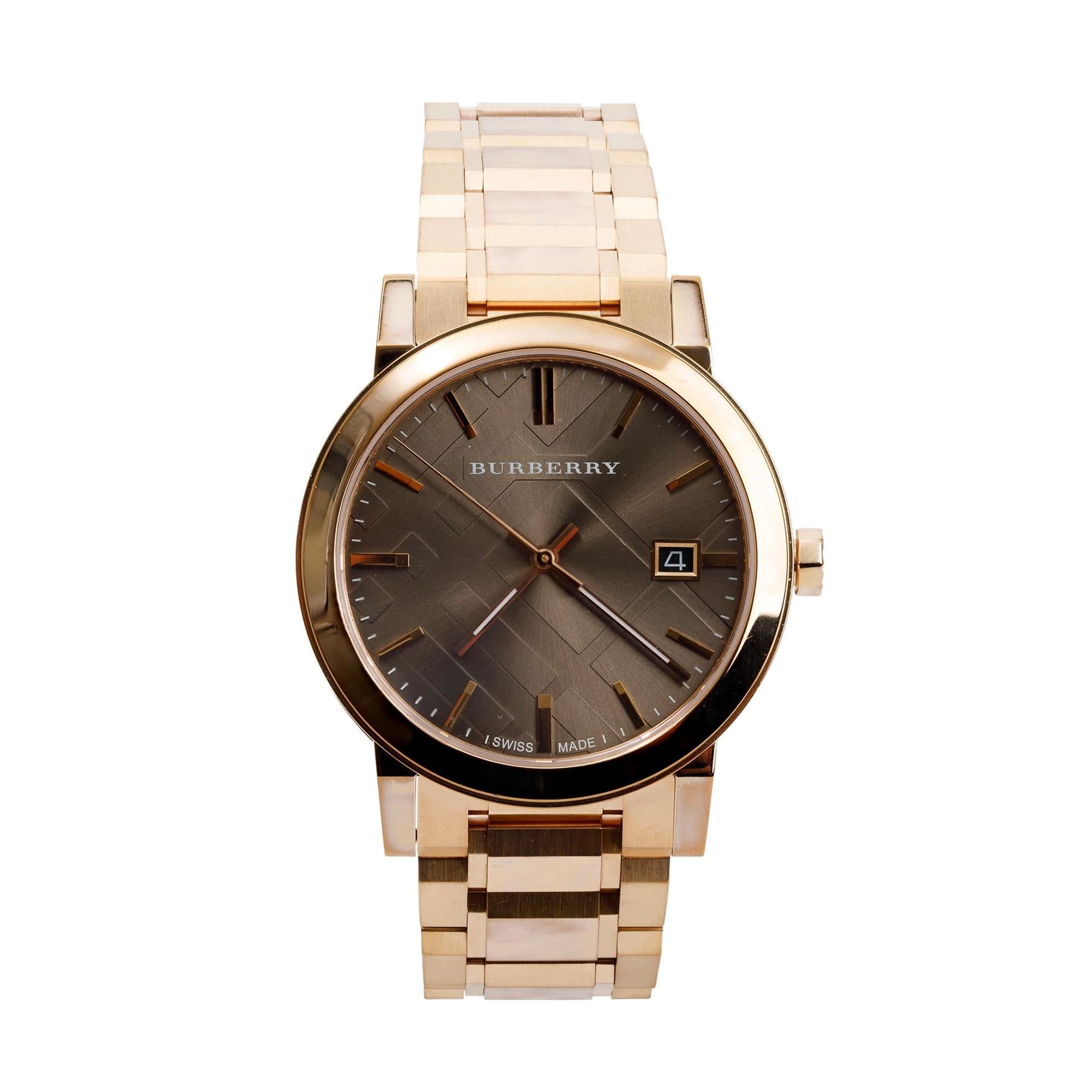 Burberry BU9005 Rose Gold Plated The City Quartz 38 MM Watch